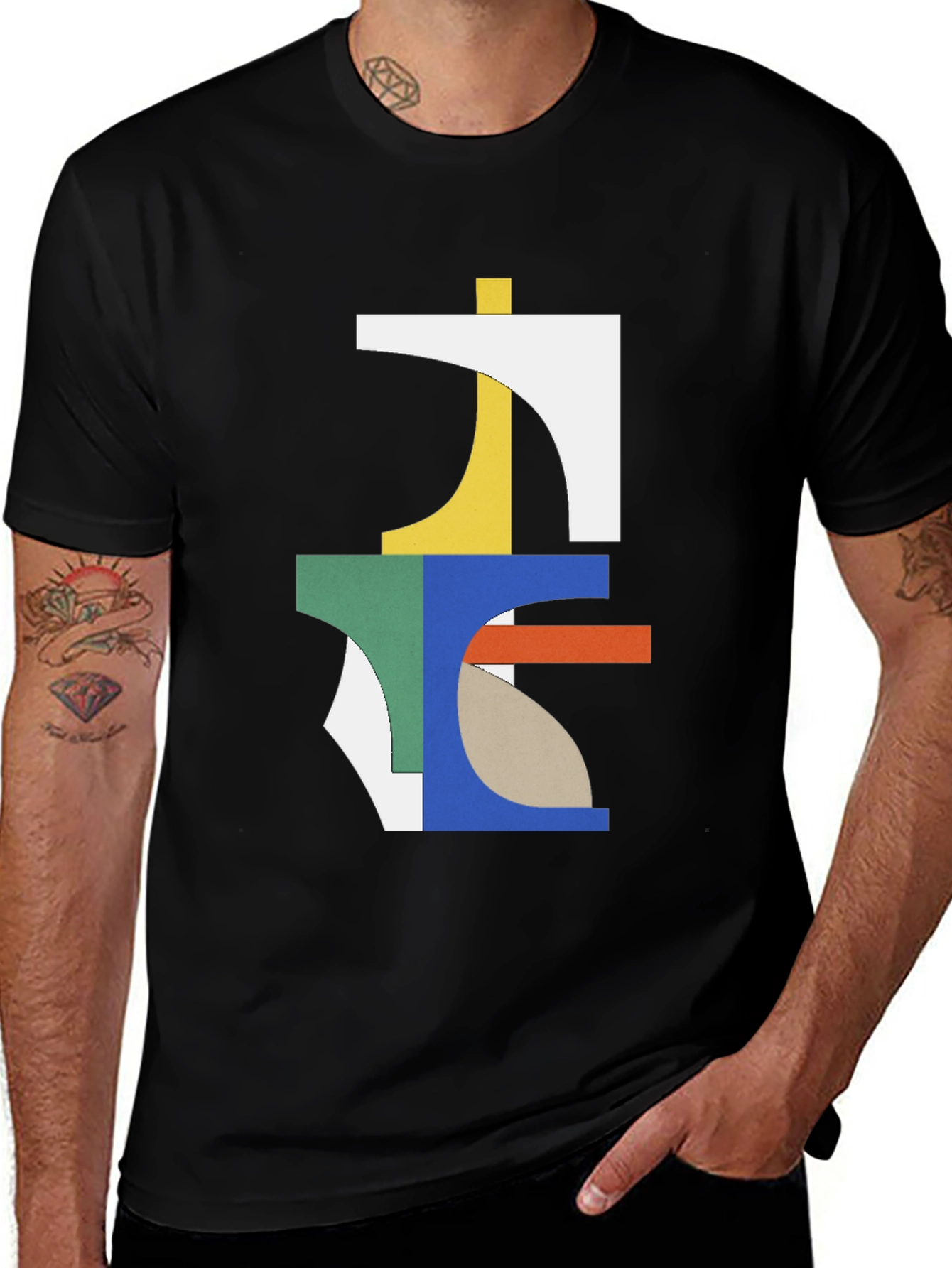 Variant 10 of Geometric Design Black T-Shirt