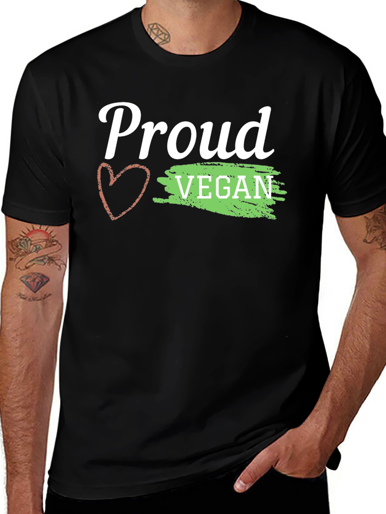 Variant 9 of Proud Vegan Graphic Tee - Black