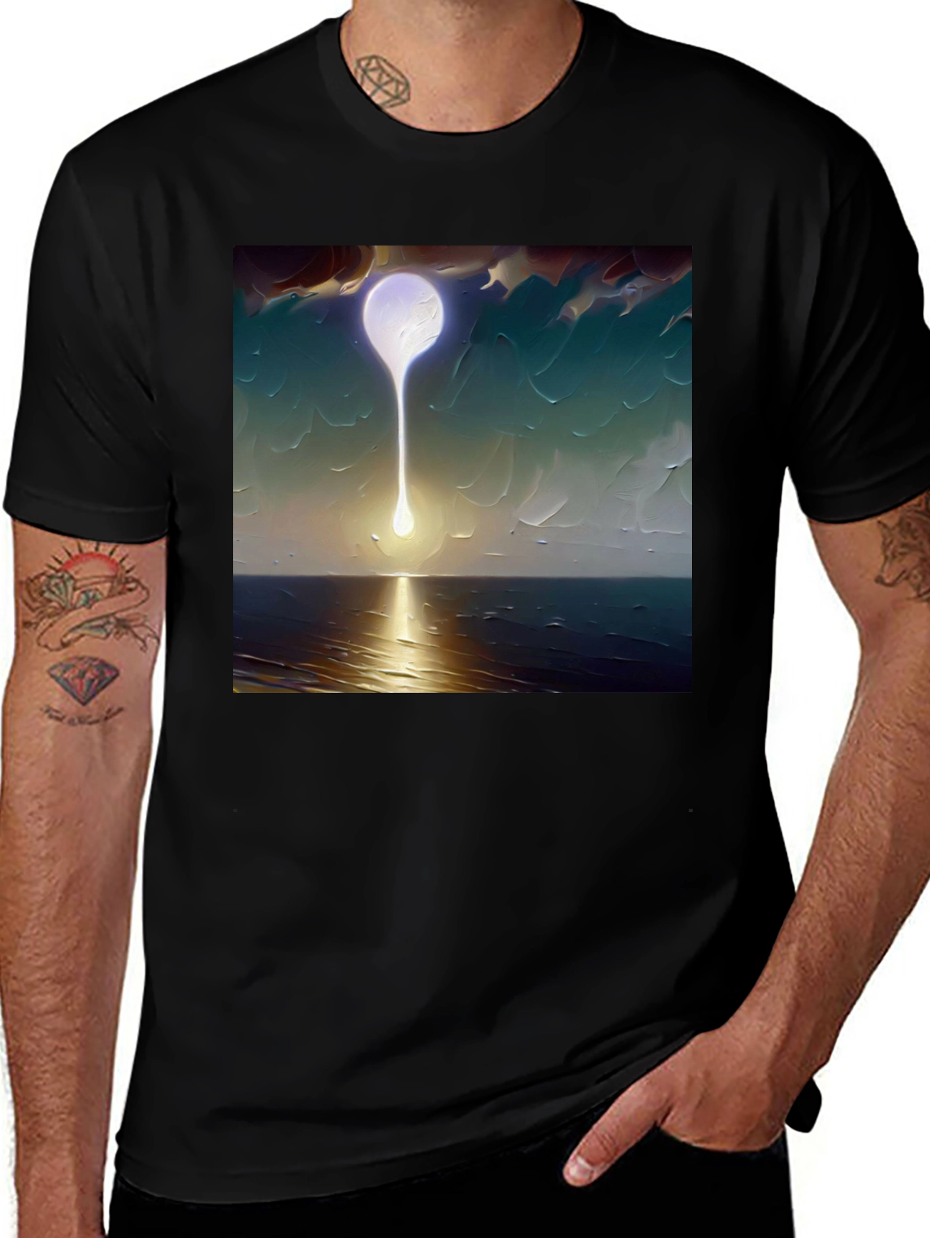 Variant 29 of Abstract Moon T-Shirt - Artistic Graphic Tee
