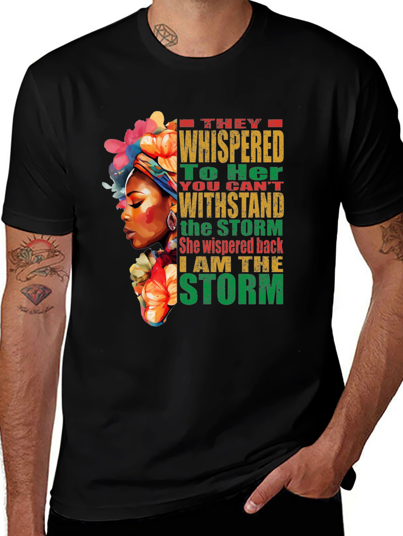 Variant 20 of I Am The Storm T-Shirt - Empowering African American Woman Design
