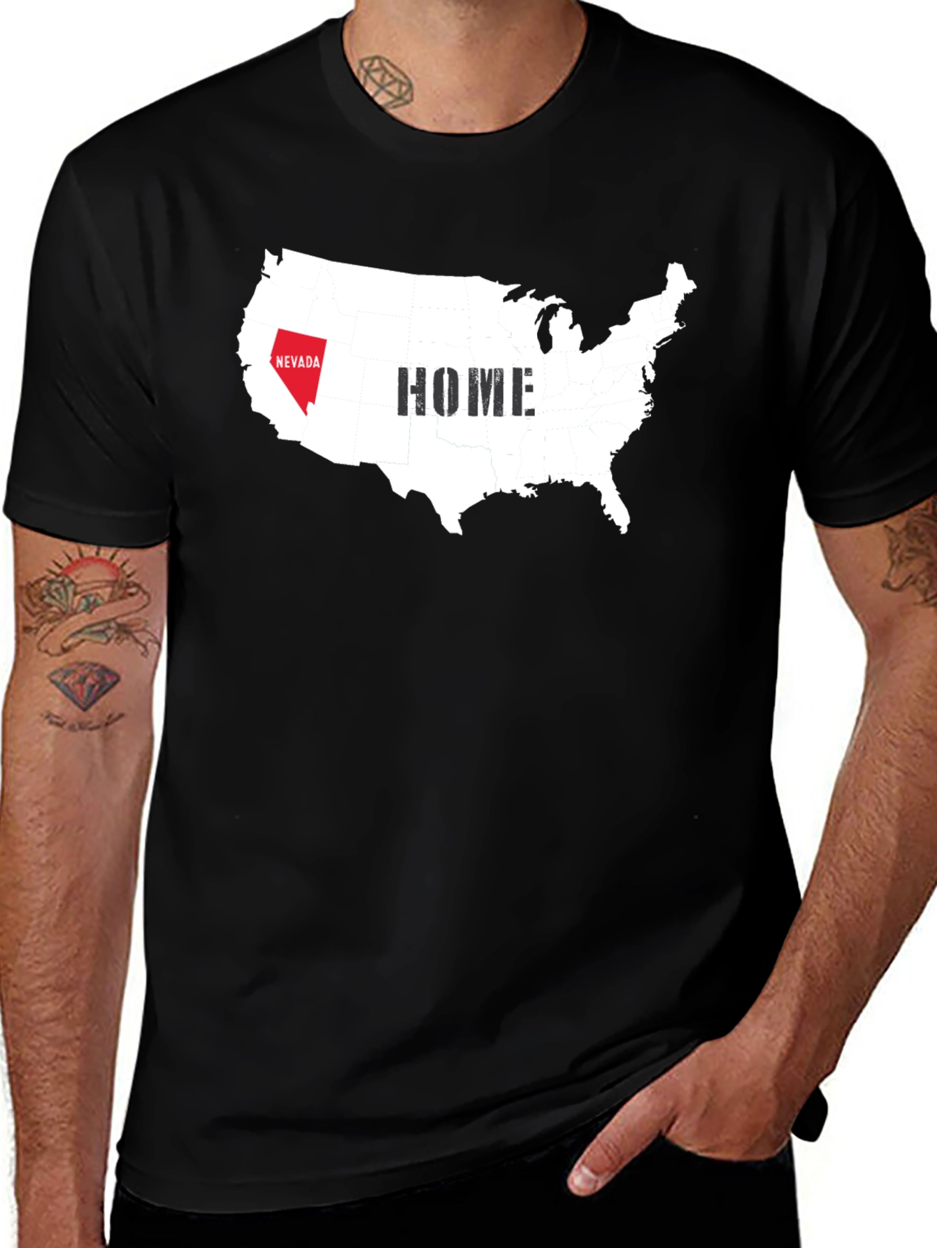 Nevada Home USA Map Graphic T-Shirt