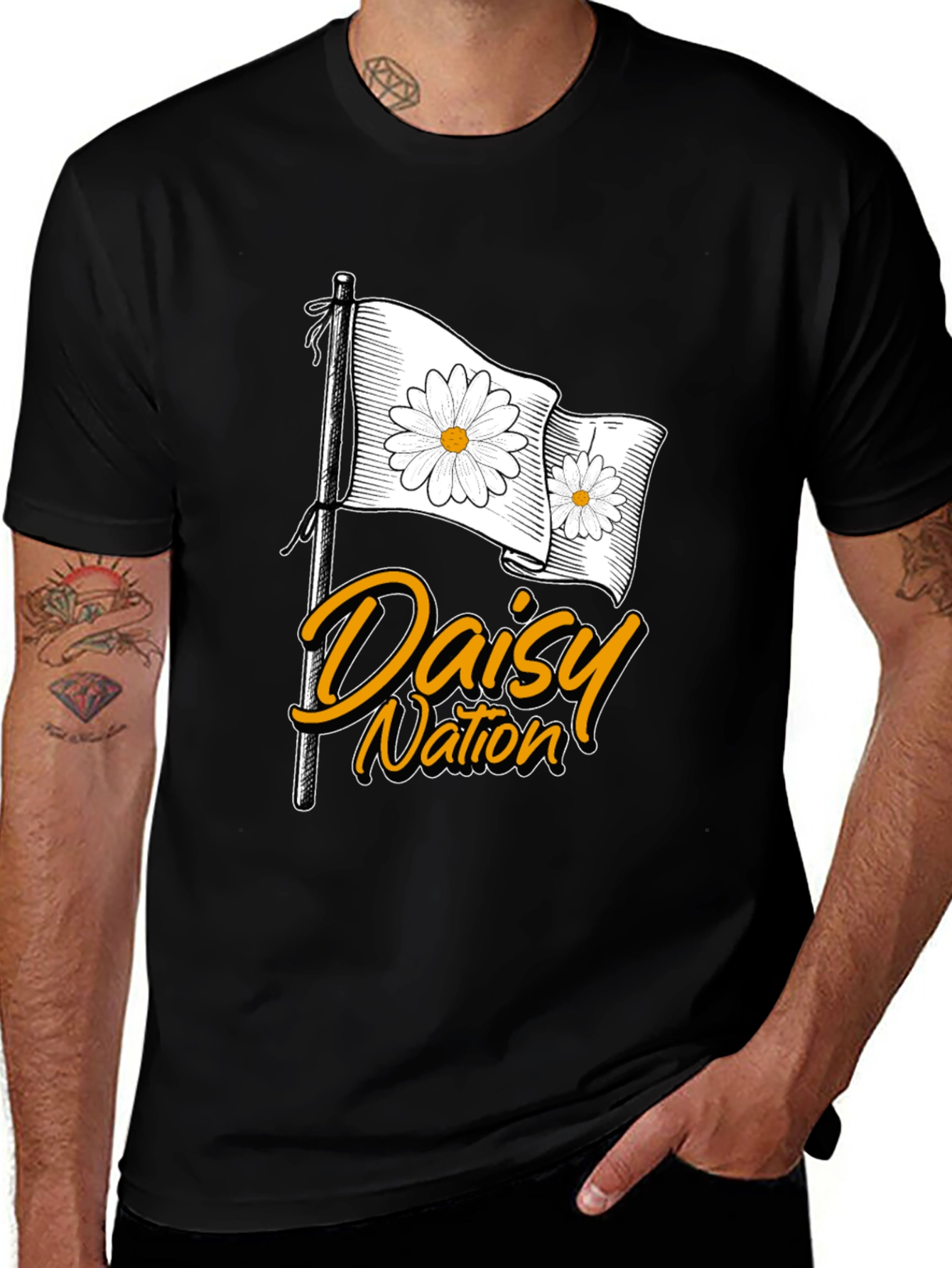 Variant 11 of Daisy Nation T-Shirt - Black Graphic Tee