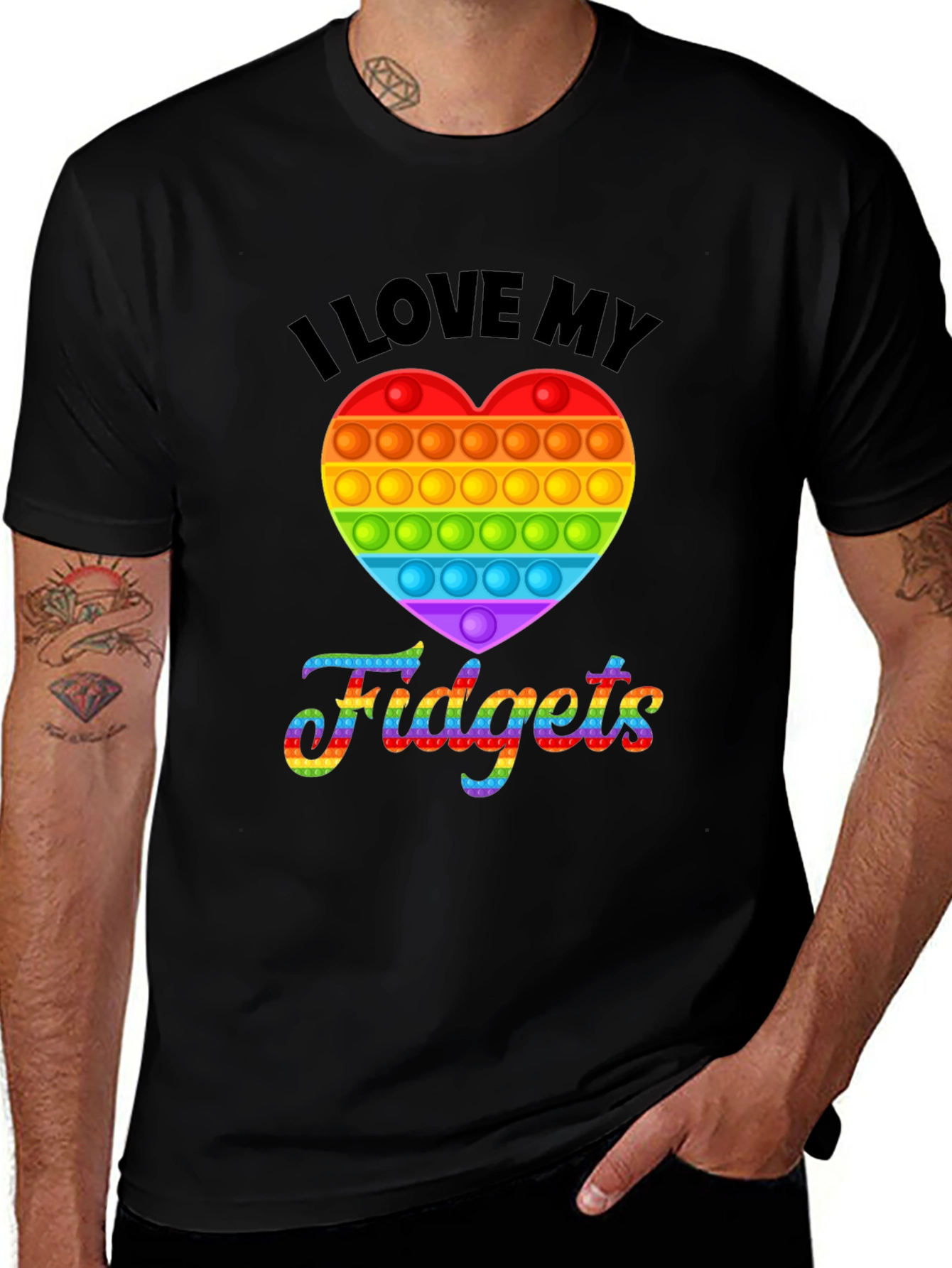 Variant 17 of I Love My Fidgets Pop Heart T-Shirt