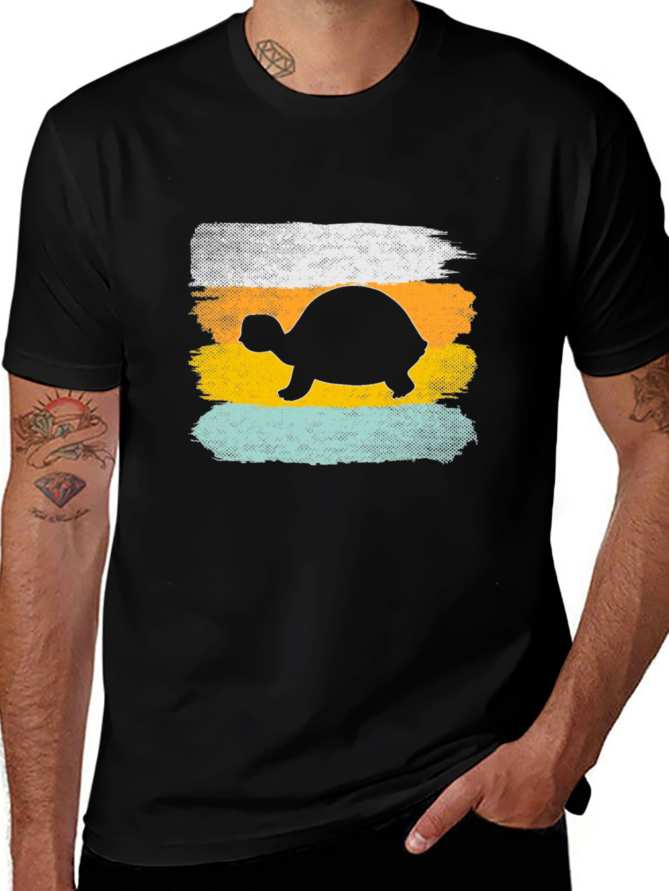 Variant 28 of Turtle Silhouette Graphic Tee - Retro Style