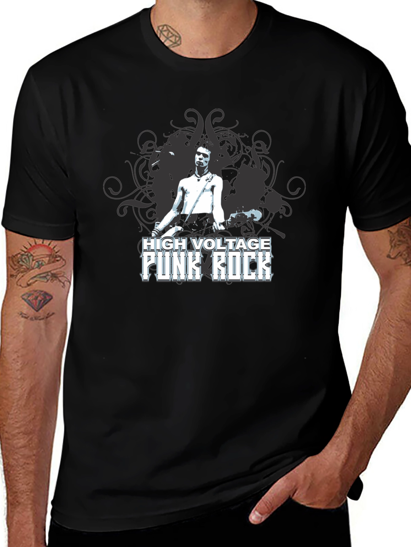 Variant 16 of High Voltage Punk Rock Black T-Shirt