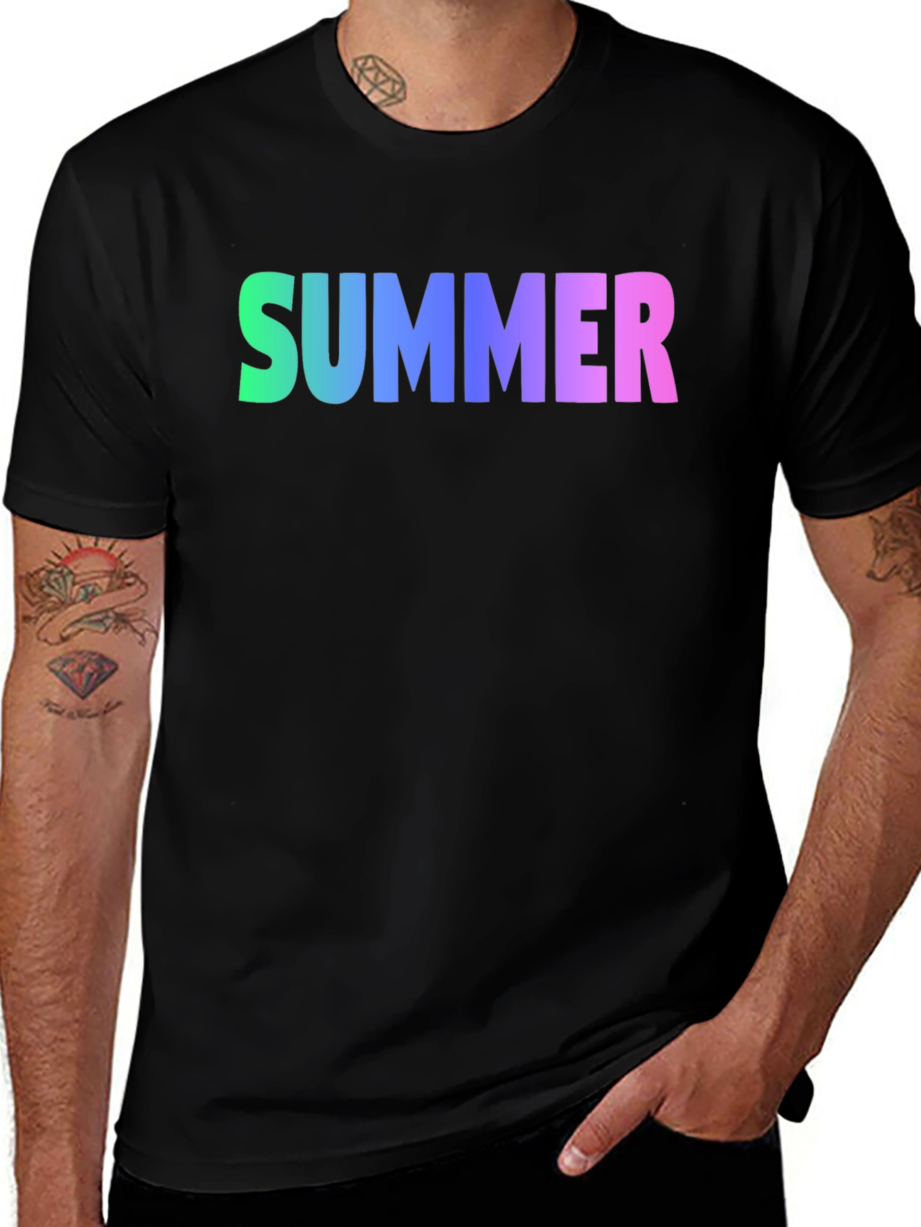 Variant 25 of Summer Gradient Graphic T-Shirt - Black