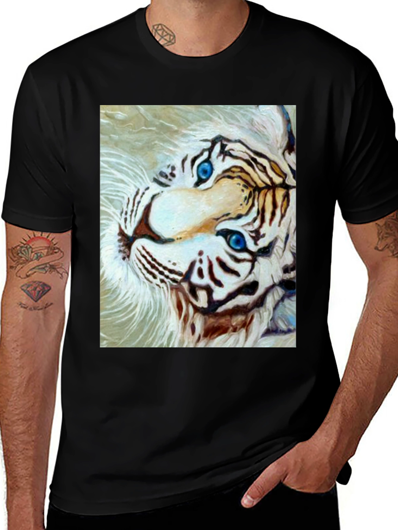 Variant 17 of White Tiger Graphic Tee - Bold Animal Print Shirt