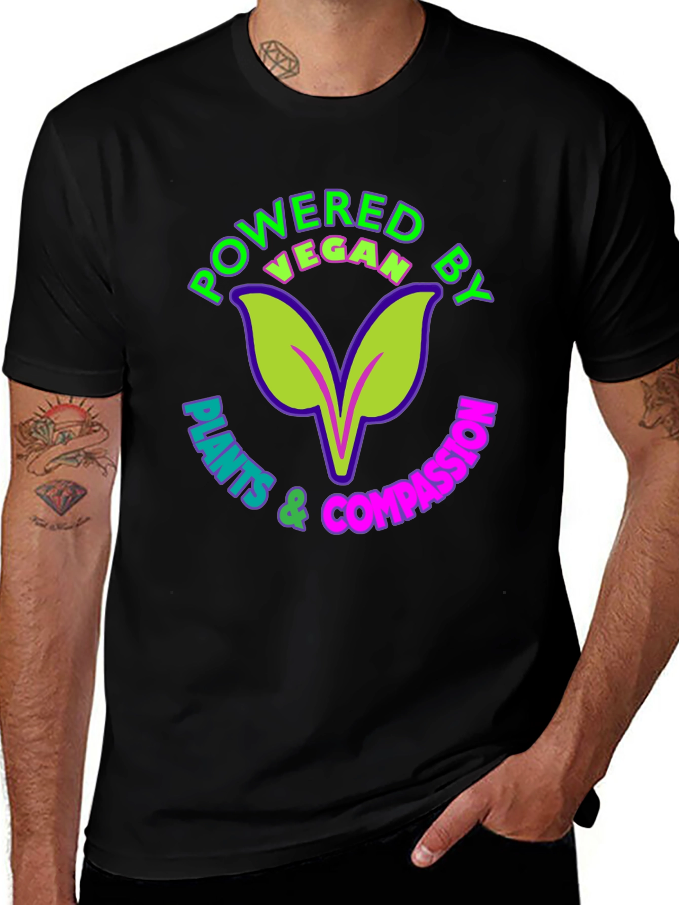 Variant 20 of Vegan Powered Plants & Compassion T-Shirt
