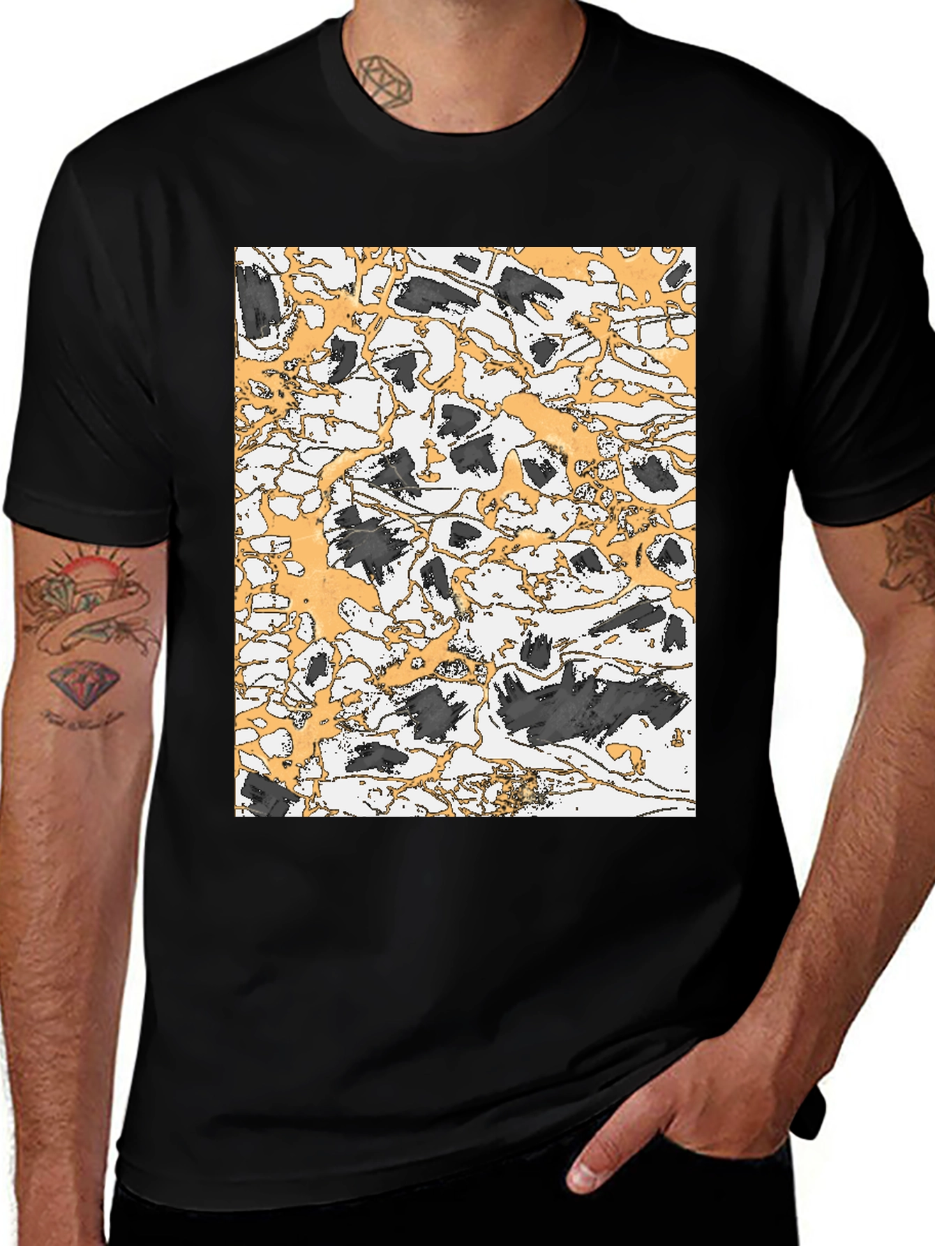 Variant 19 of Abstract Art Black T-Shirt - Modern Graphic Tee