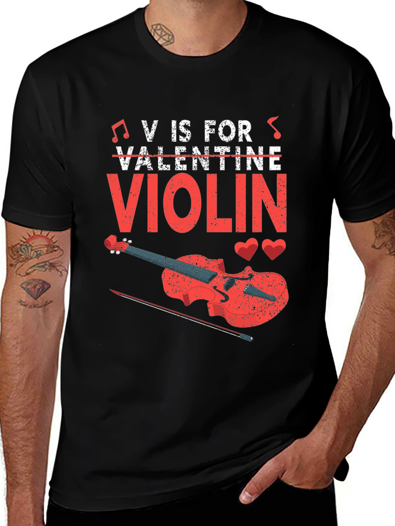 V is for Violin Valentine T-Shirt