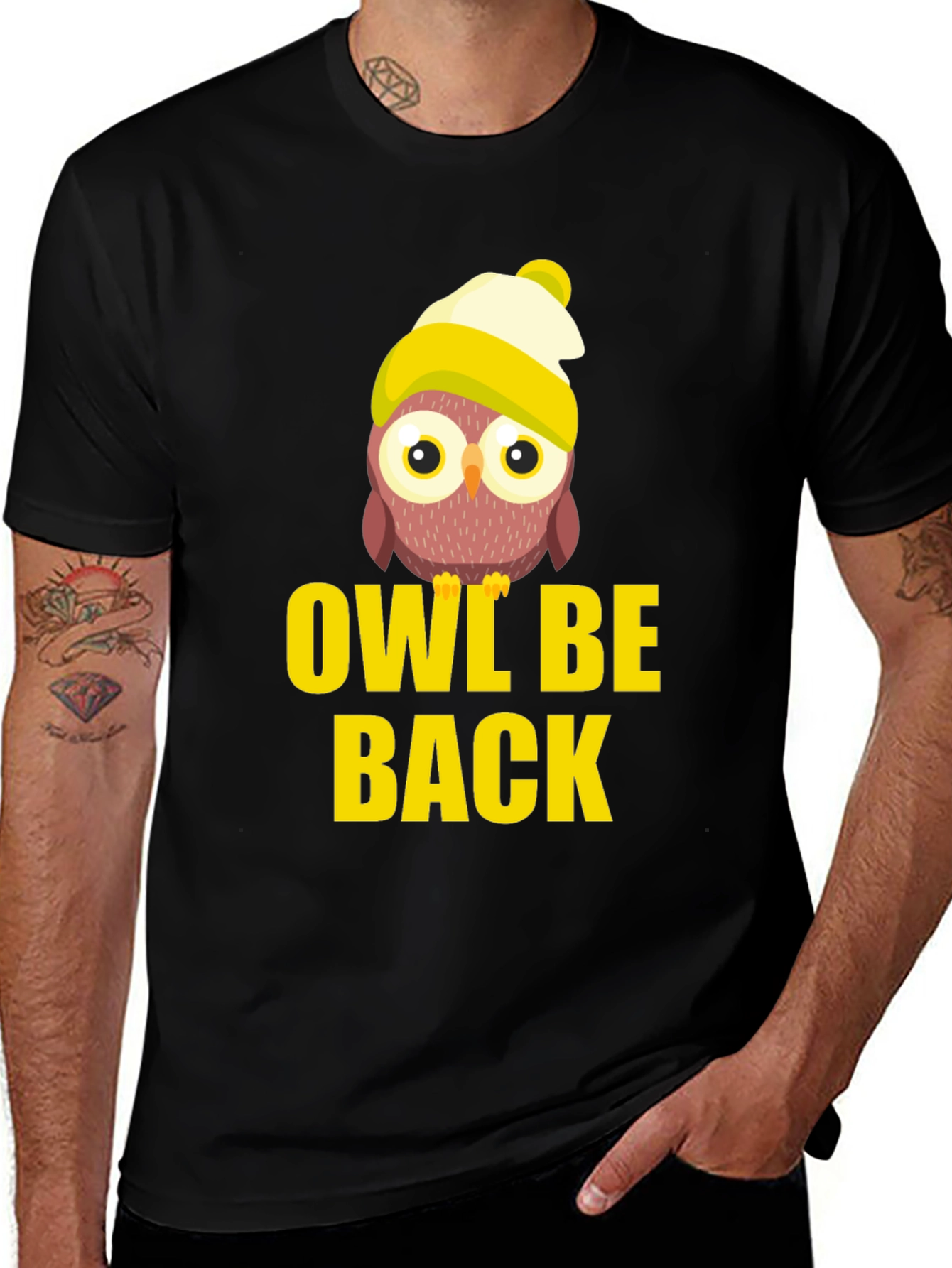 Variant 24 of Owl Be Back Graphic Tee - Funny Owl T-Shirt