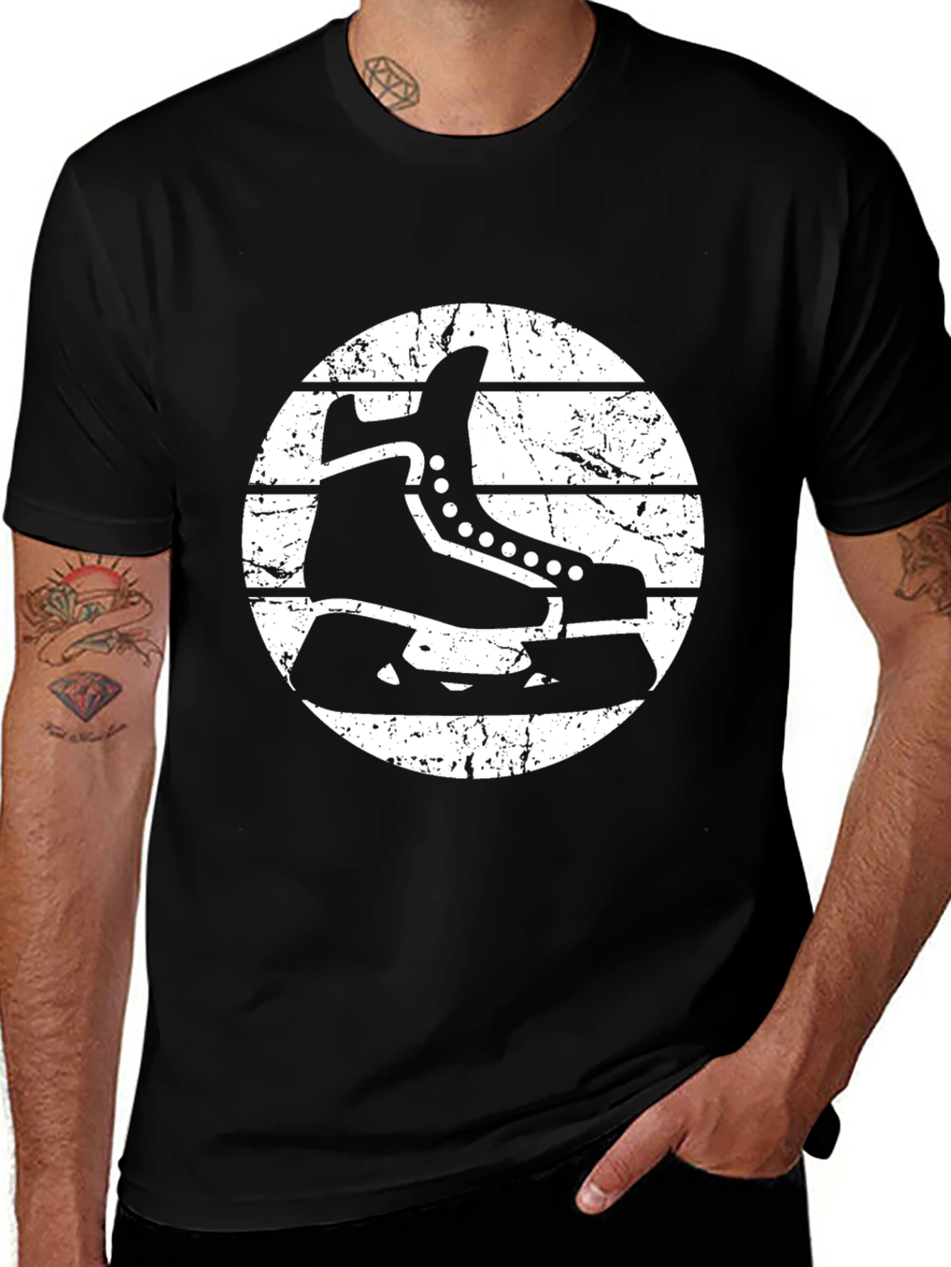Variant 16 of Hockey Skate Graphic T-Shirt - Retro Style
