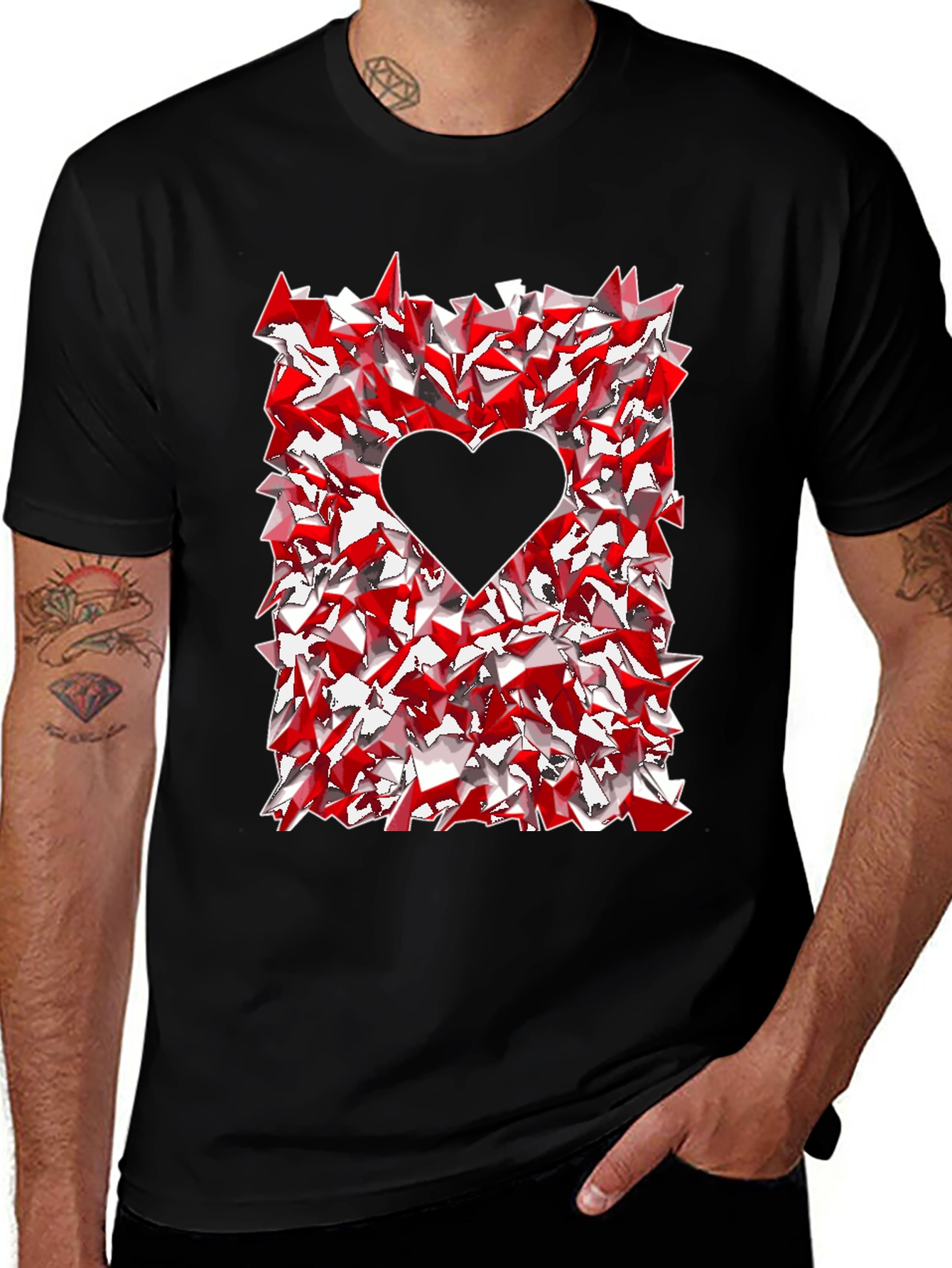 Variant 29 of Abstract Heart Graphic Tee - Modern Style