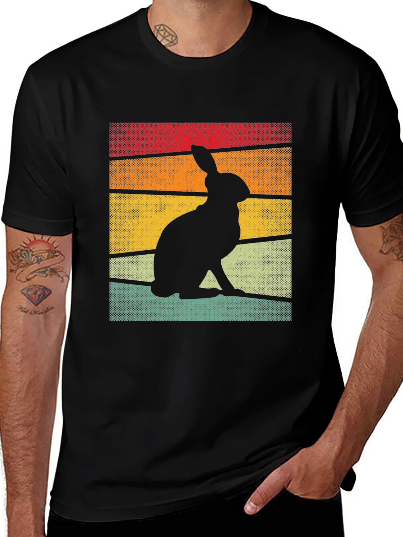 Retro Rabbit Silhouette Graphic Tee