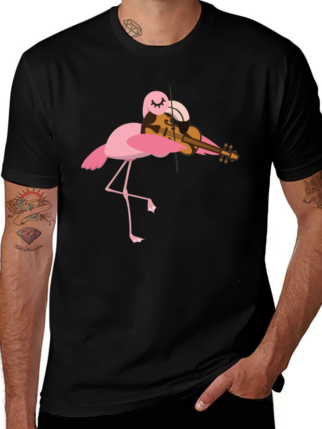 Variant 9 of Flamingo Violinist Graphic Tee