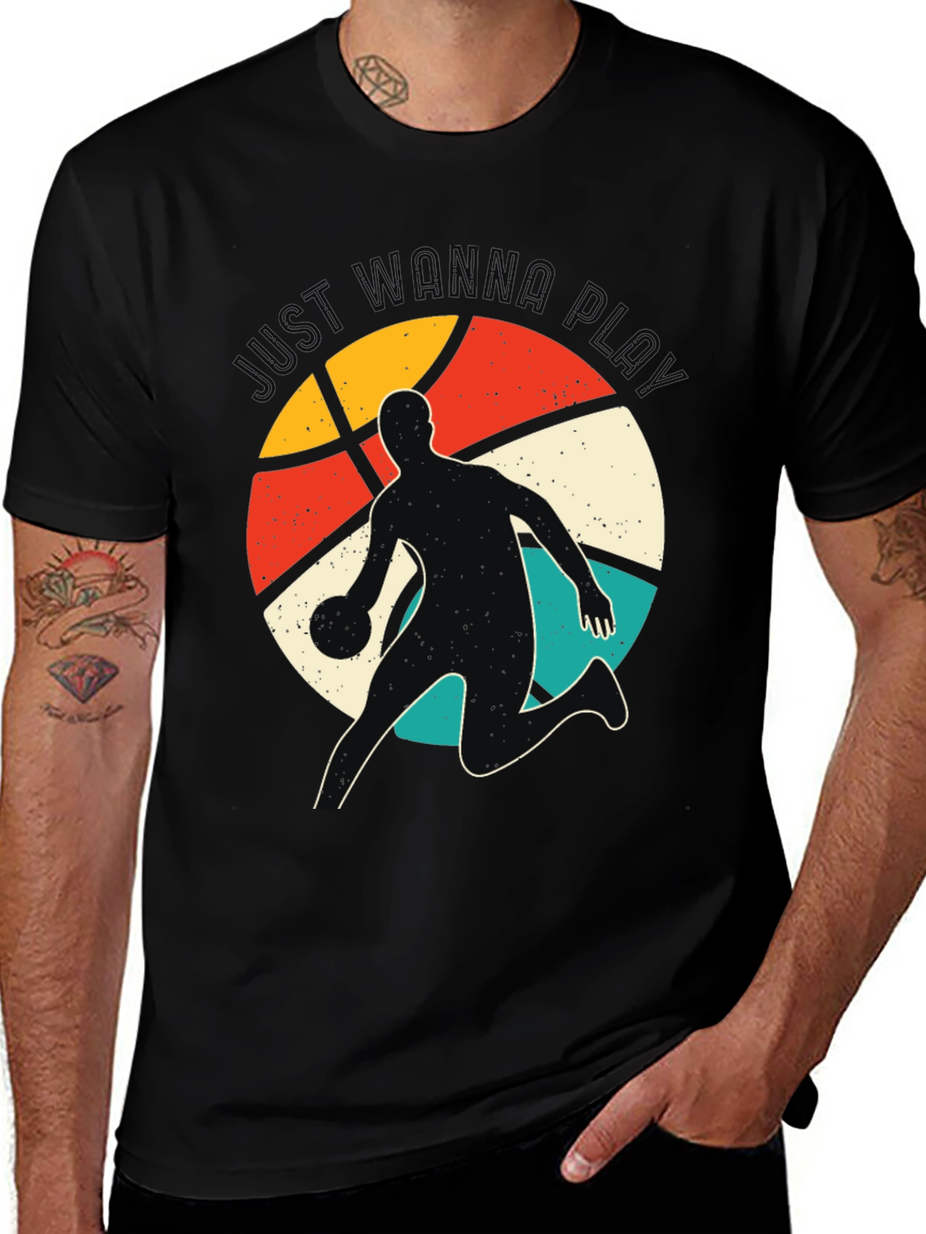 Variant 17 of Just Wanna Play Basketball T-Shirt