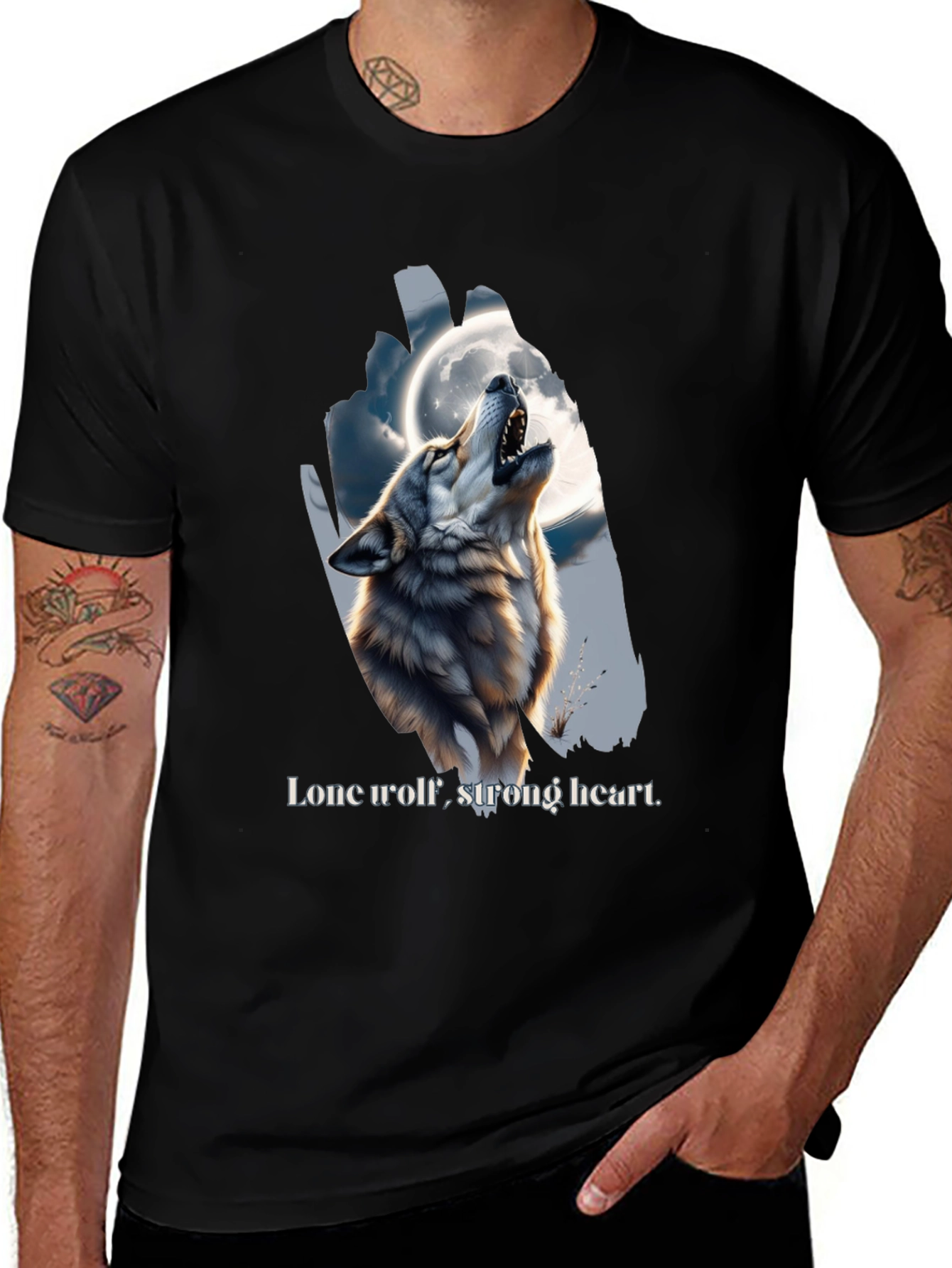 Variant 29 of Lone Wolf Strong Heart Graphic Tee