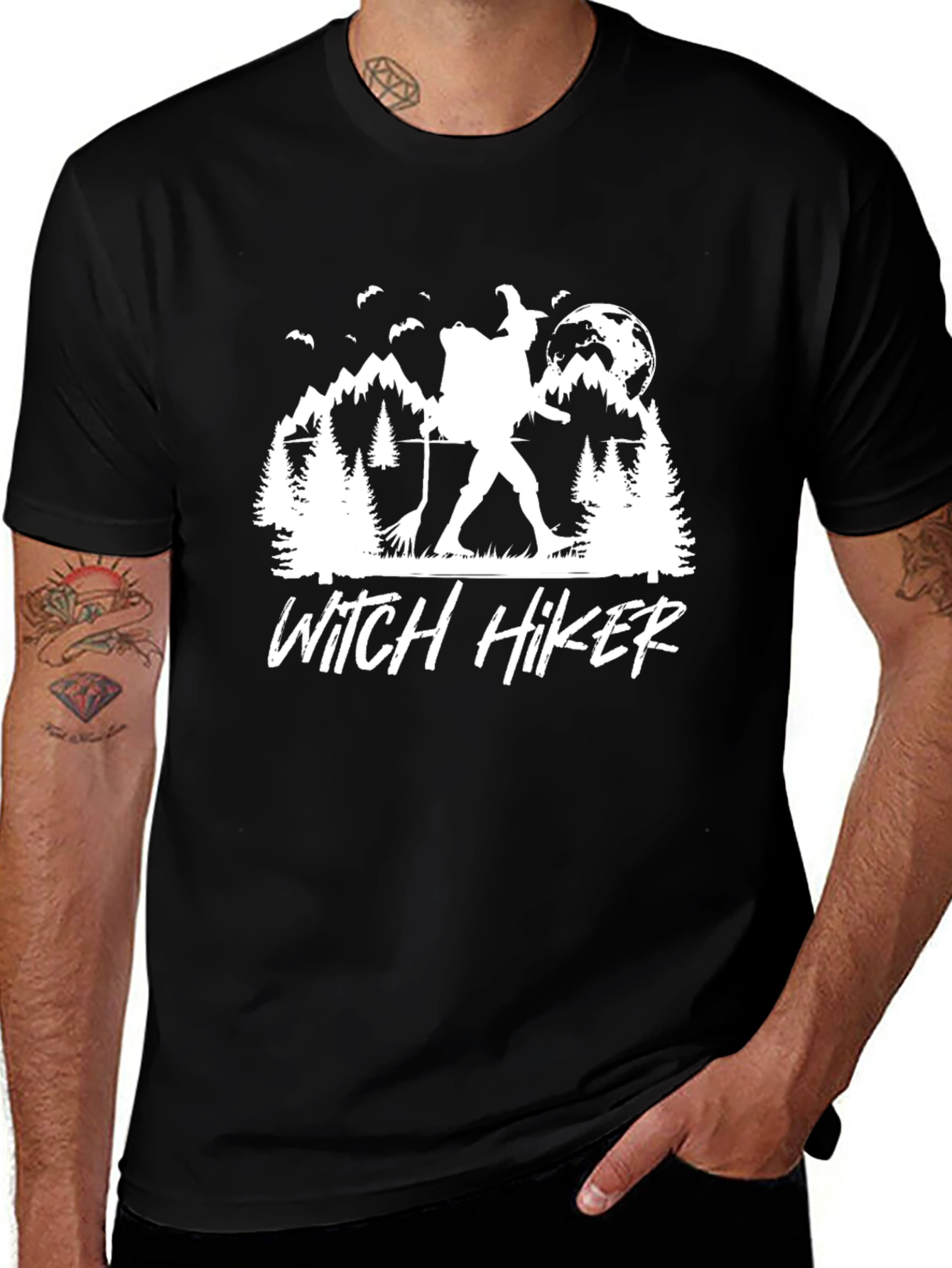 Variant 10 of Witch Hiker T-Shirt - Hiking Witch Tee