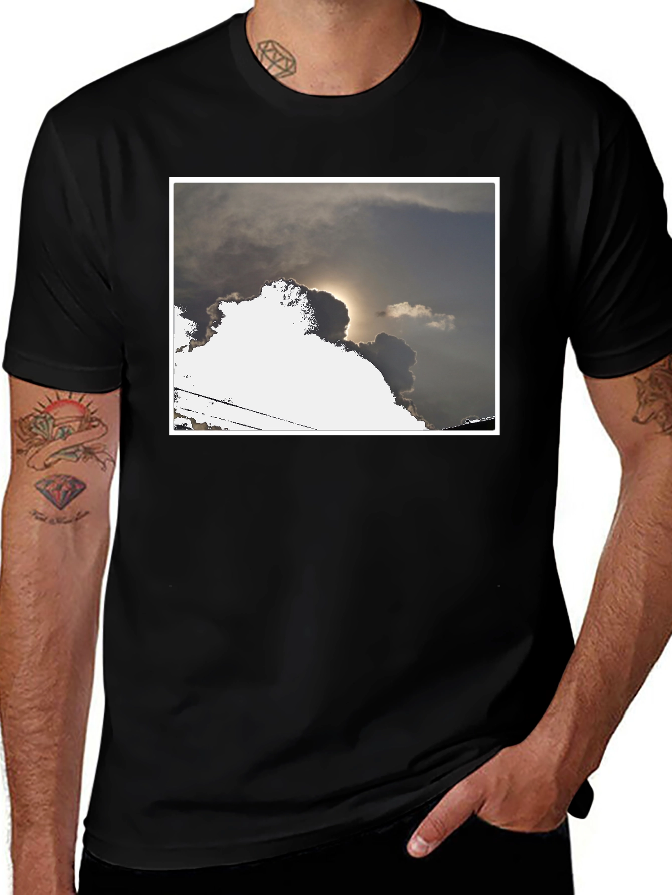 Variant 17 of Cloudscape Graphic Tee - Modern Black T-Shirt
