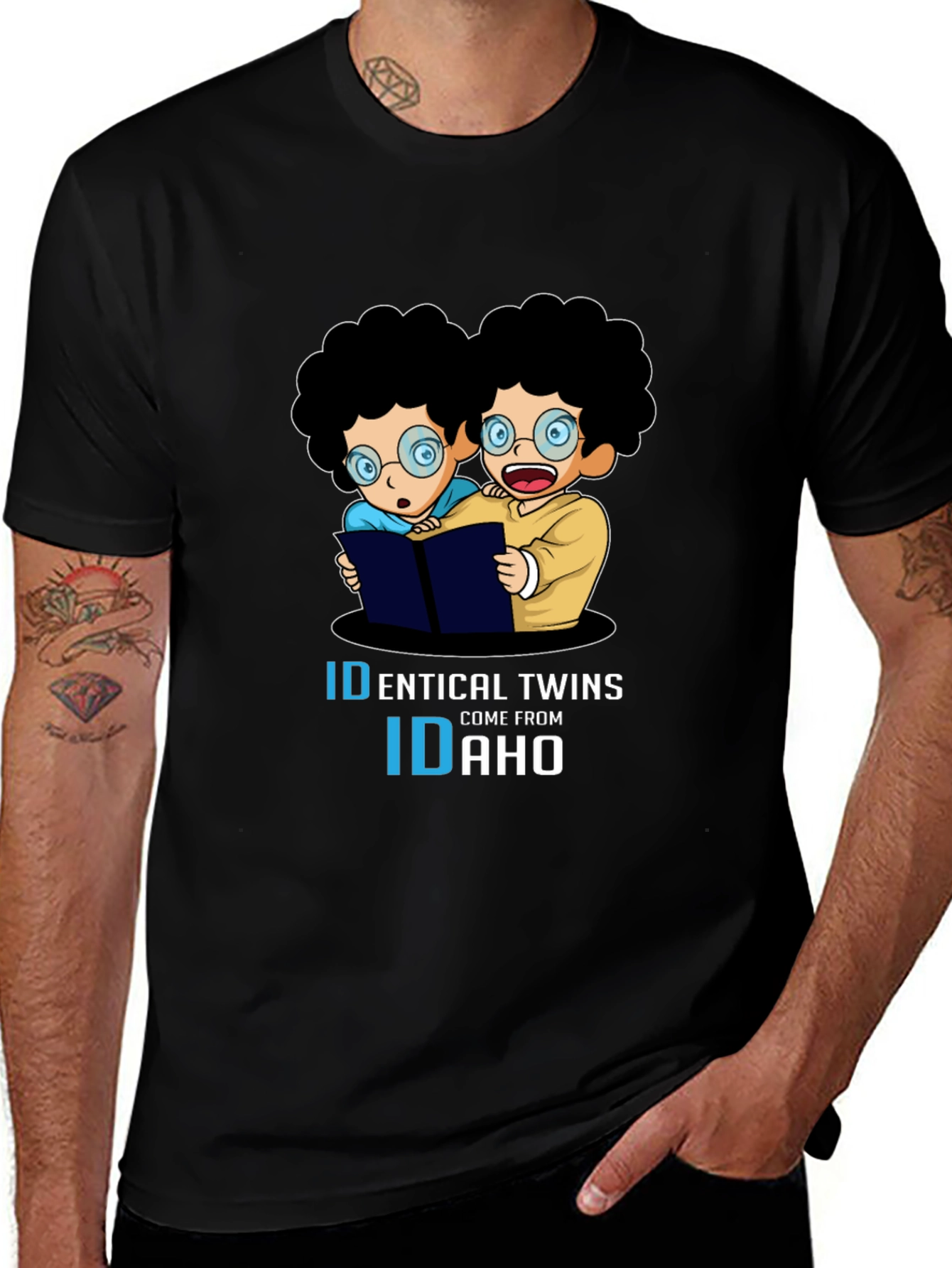 Identical Twins Idaho T-Shirt Cartoon Design