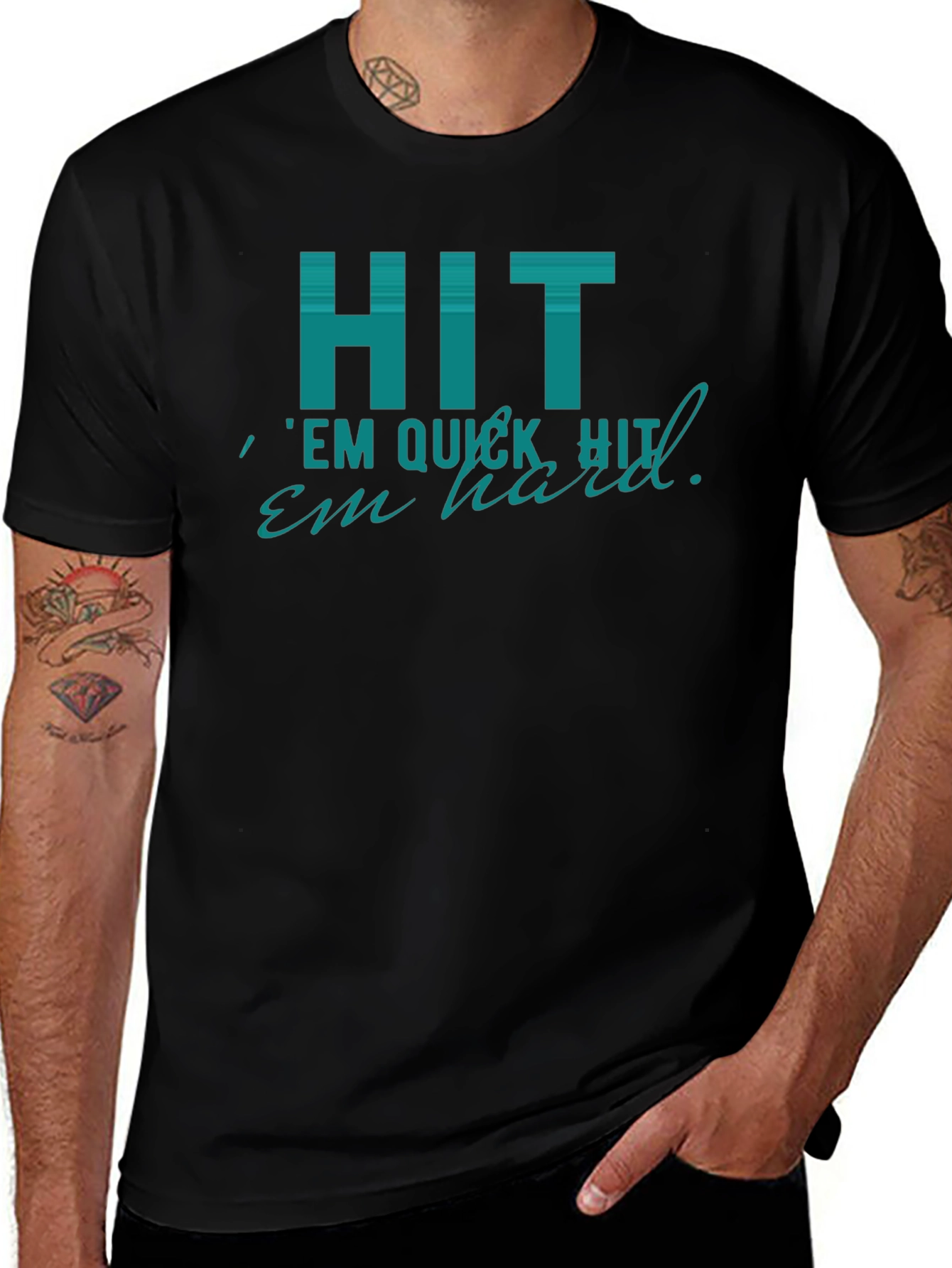 Variant 6 of Hit 'Em Quick Hit 'Em Hard Graphic Tee