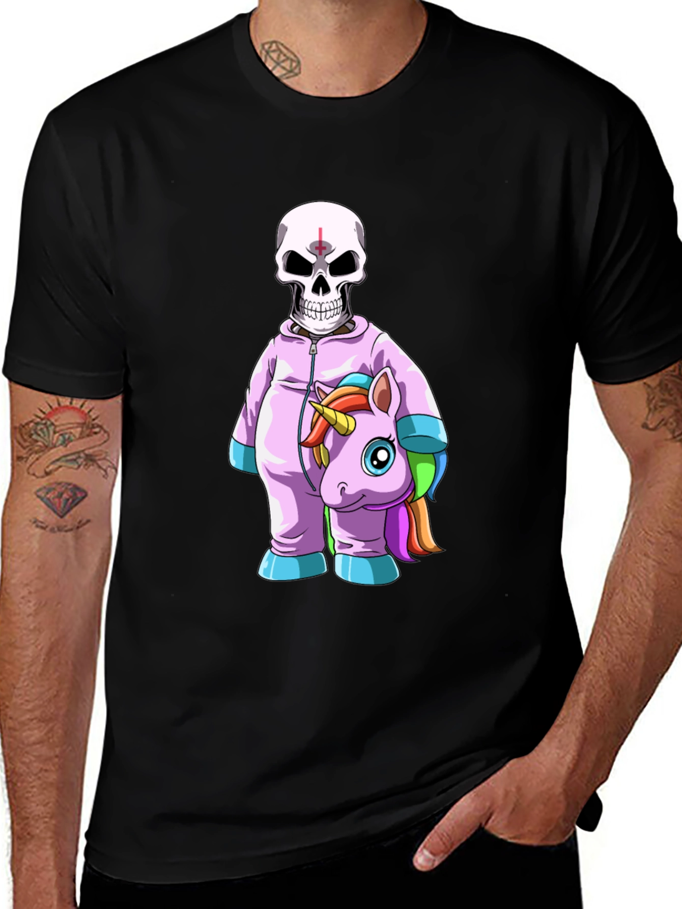 Variant 8 of Skull & Unicorn Costume Graphic T-Shirt
