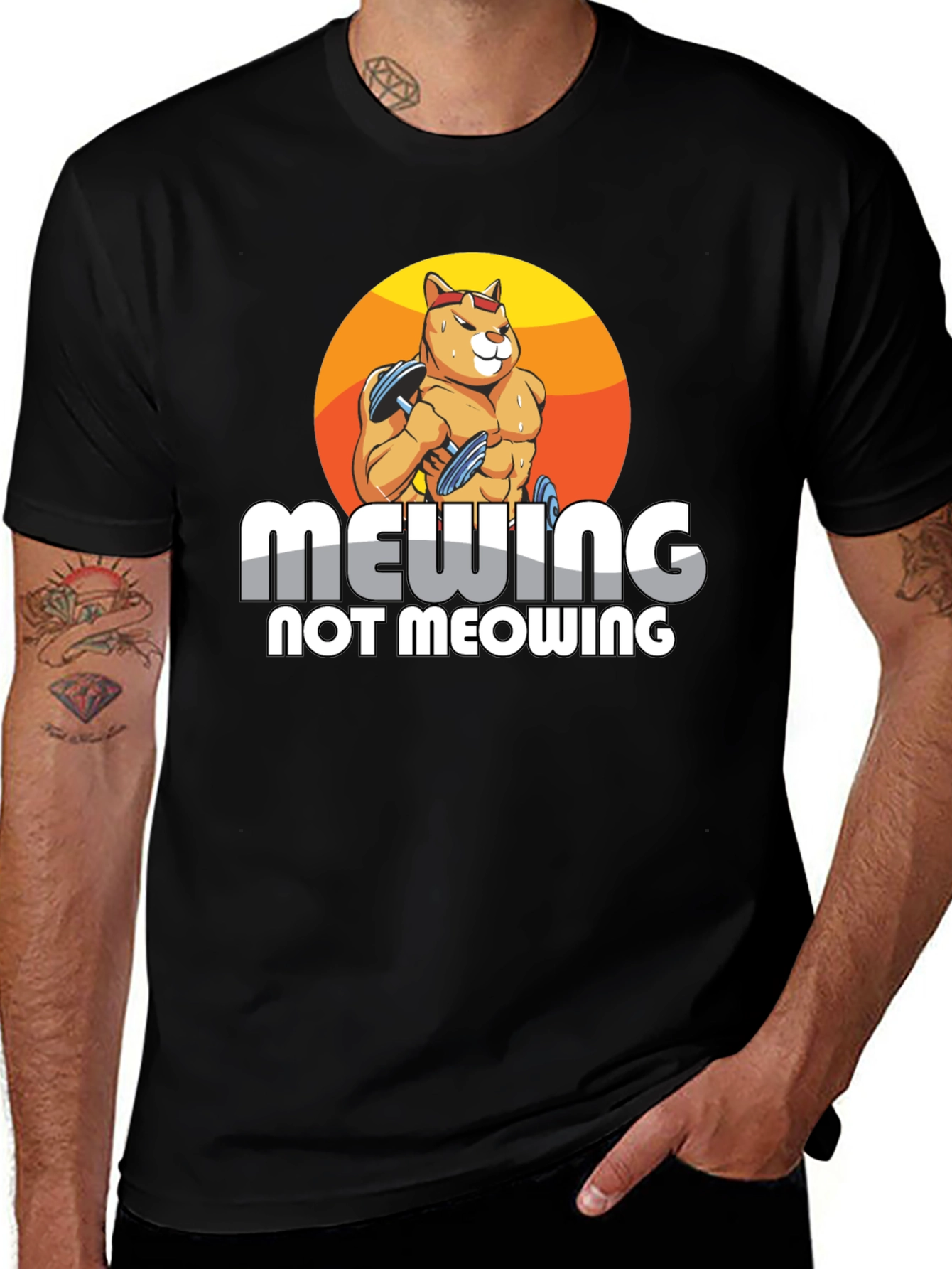 Variant 16 of Mewing Not Meowing Cat T-Shirt