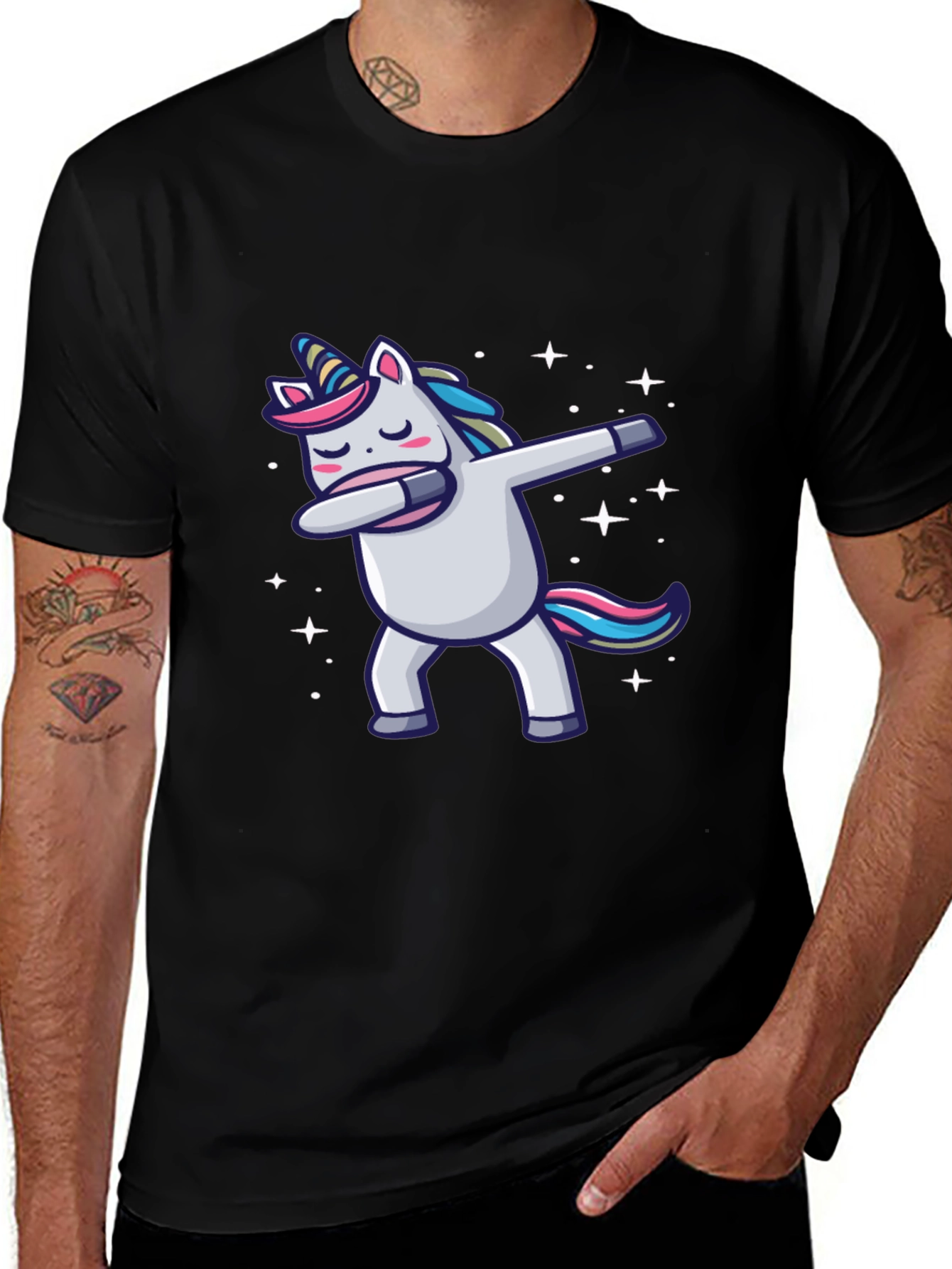 Variant 22 of Dabbing Unicorn Black T-Shirt