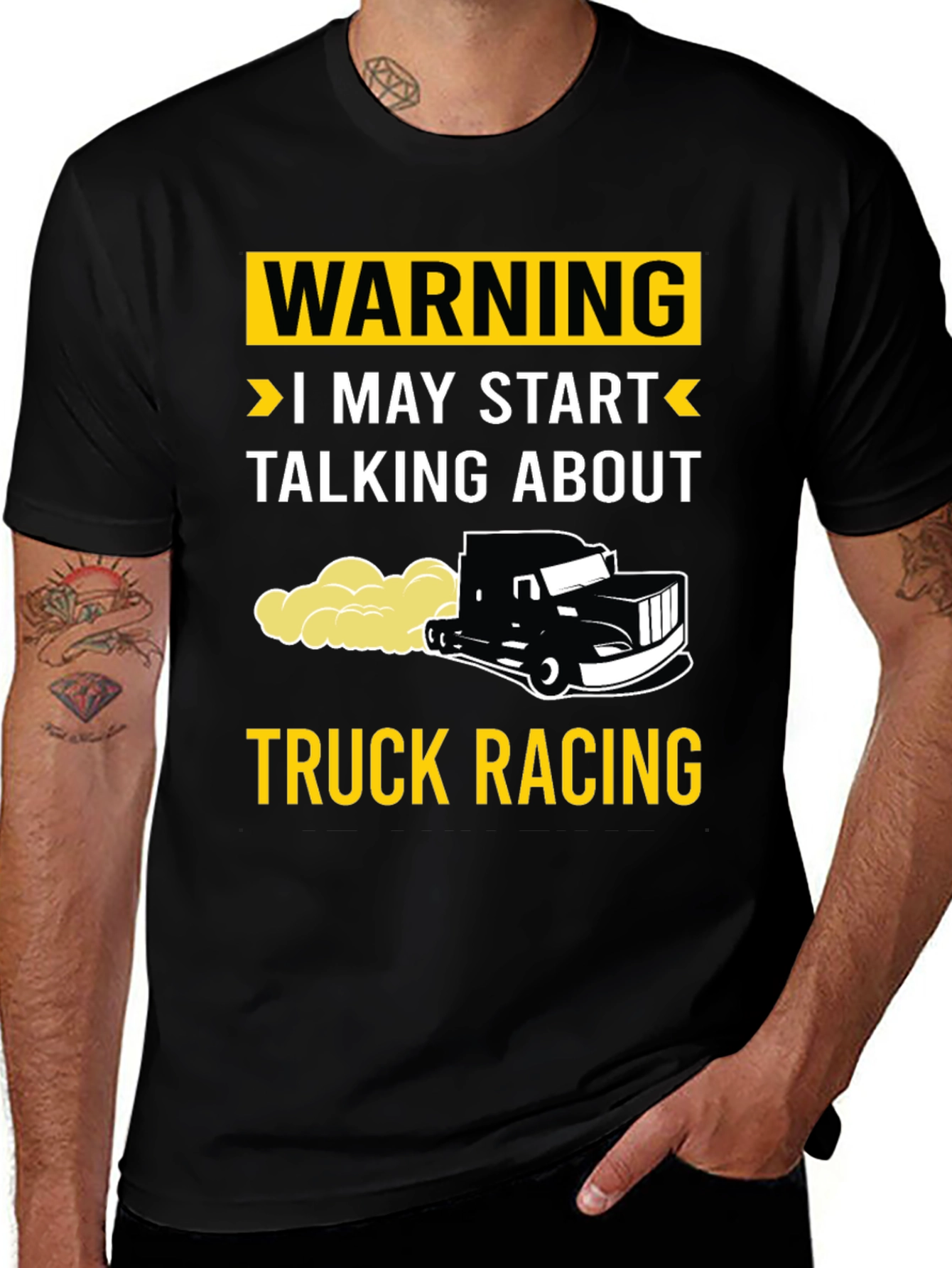 Variant 18 of Warning Truck Racing T-Shirt
