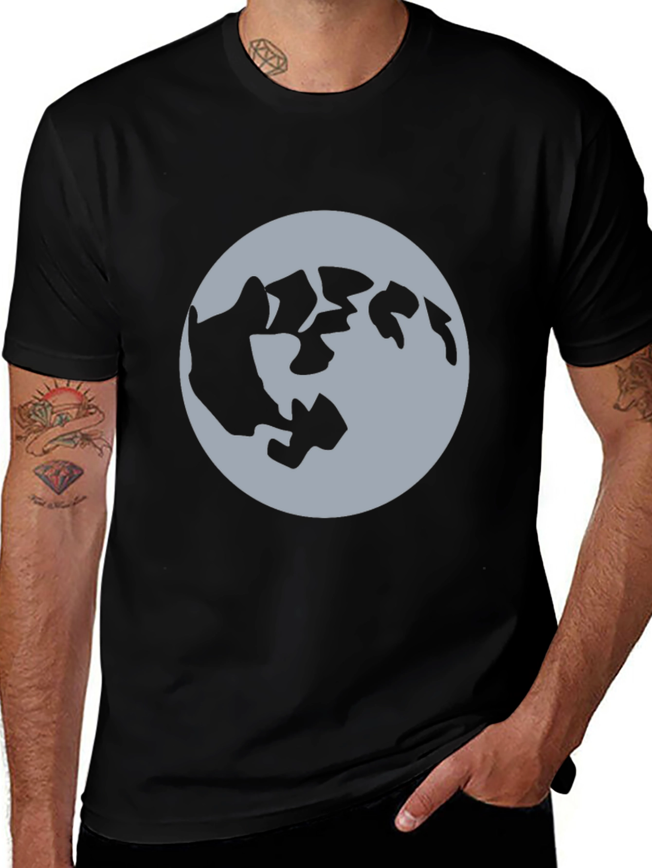 Variant 2 of Abstract Graphic Print Black T-Shirt