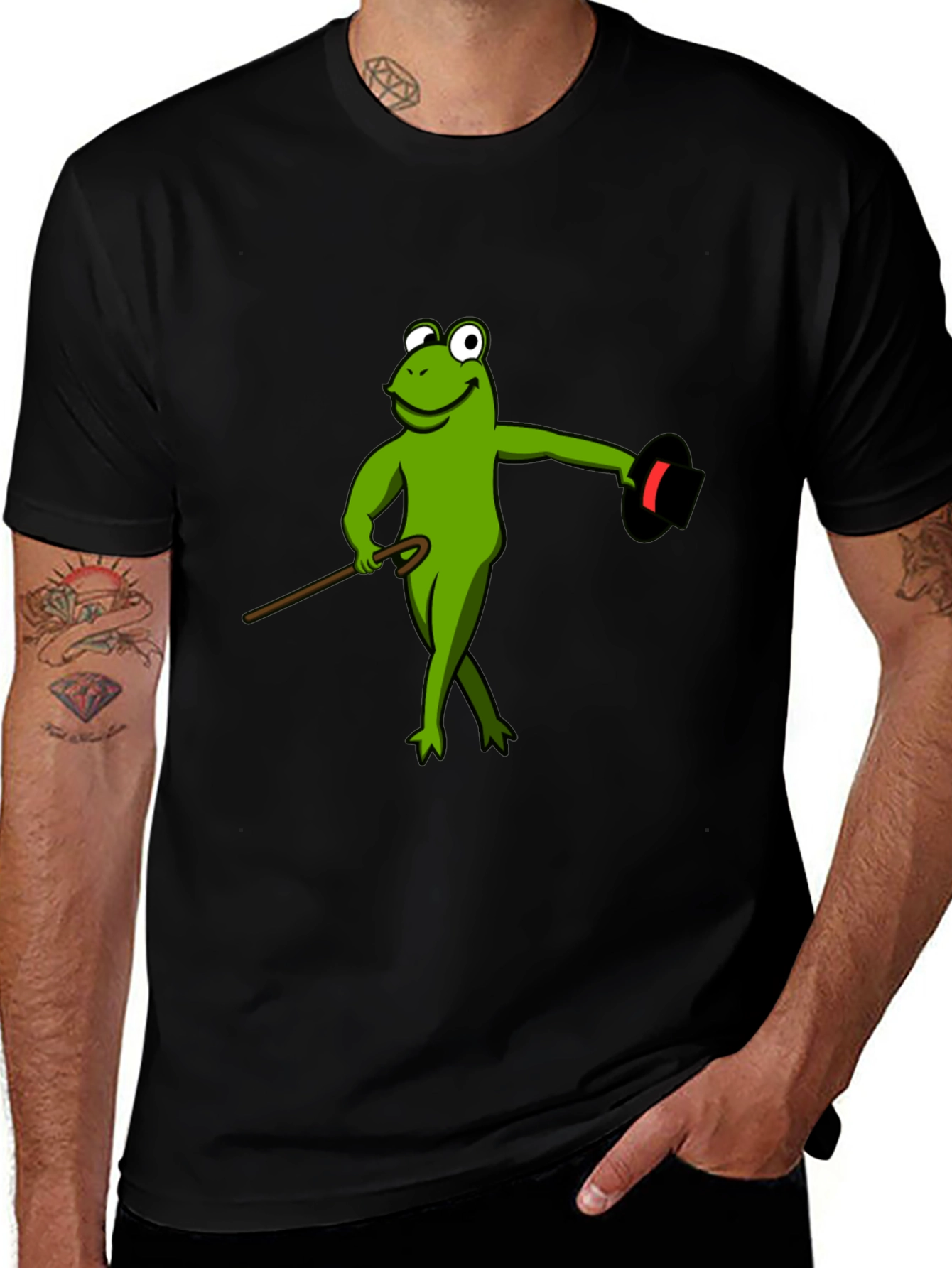 Variant 11 of Frog Magician T-Shirt - Sleek Black Cotton Tee