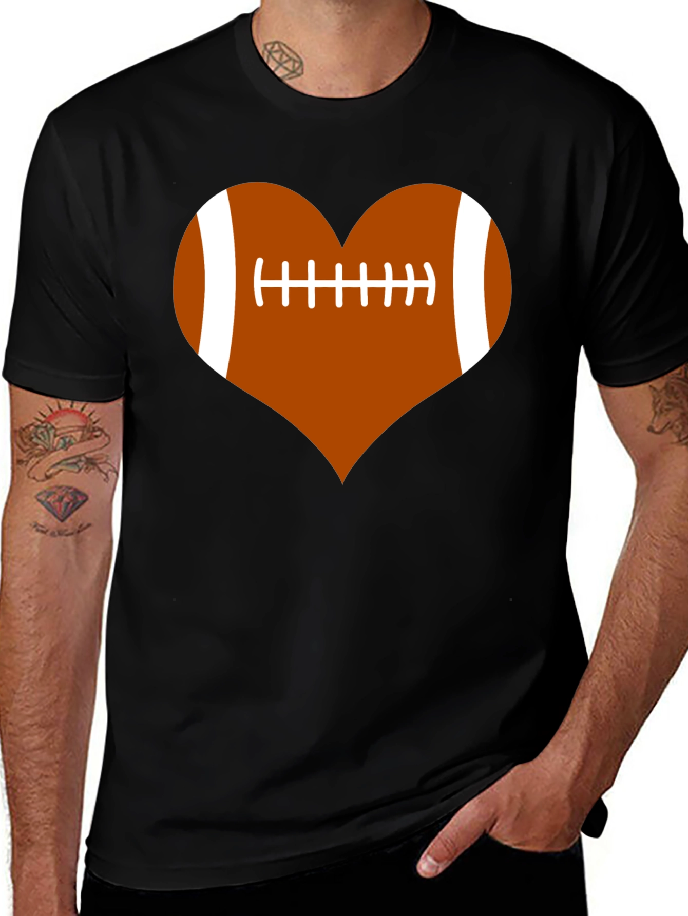 Variant 23 of Football Heart T-Shirt - Sporty Casual Tee