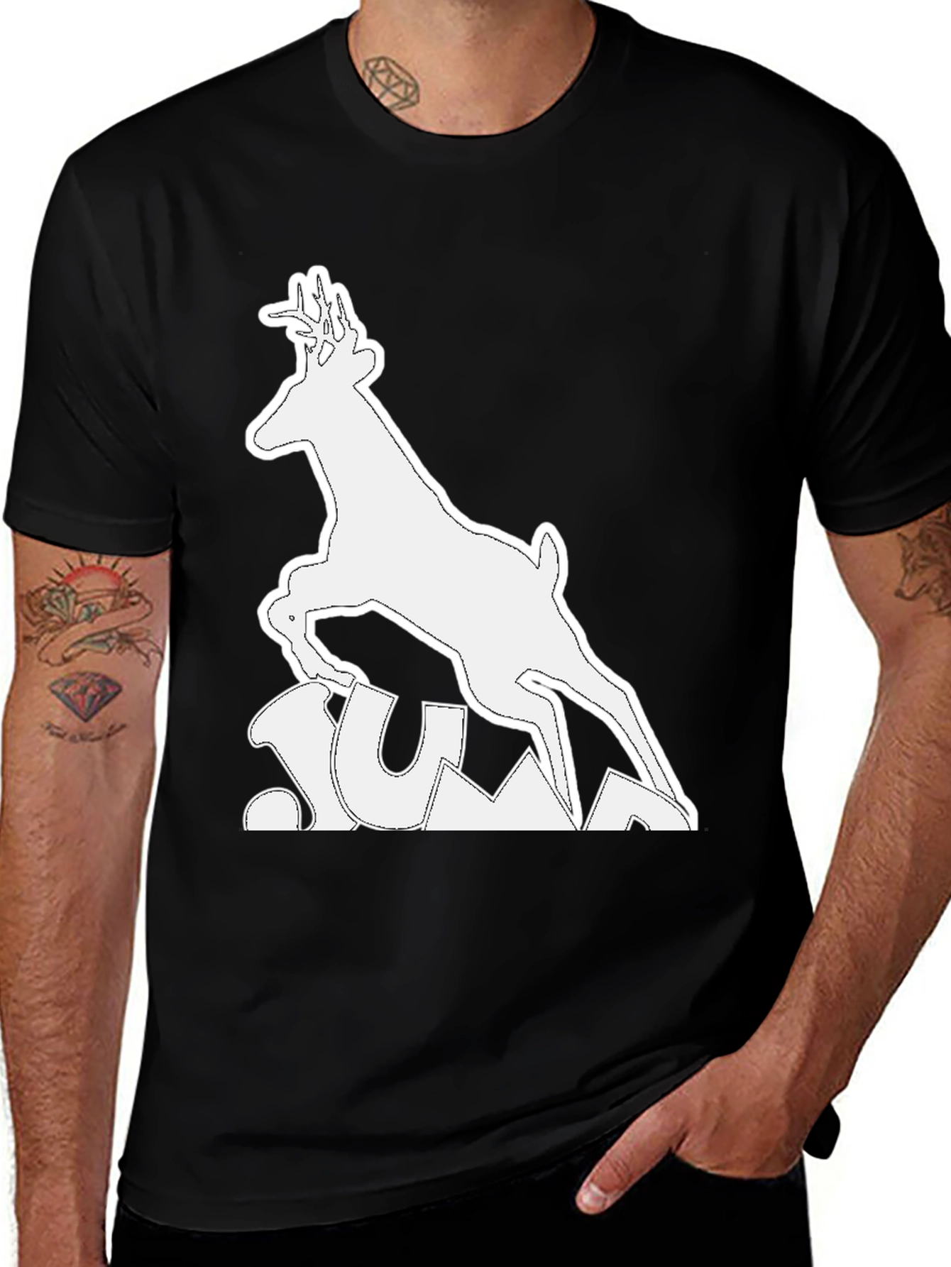 Variant 16 of Deer Jumping T-Shirt - Unique Graphic Tee