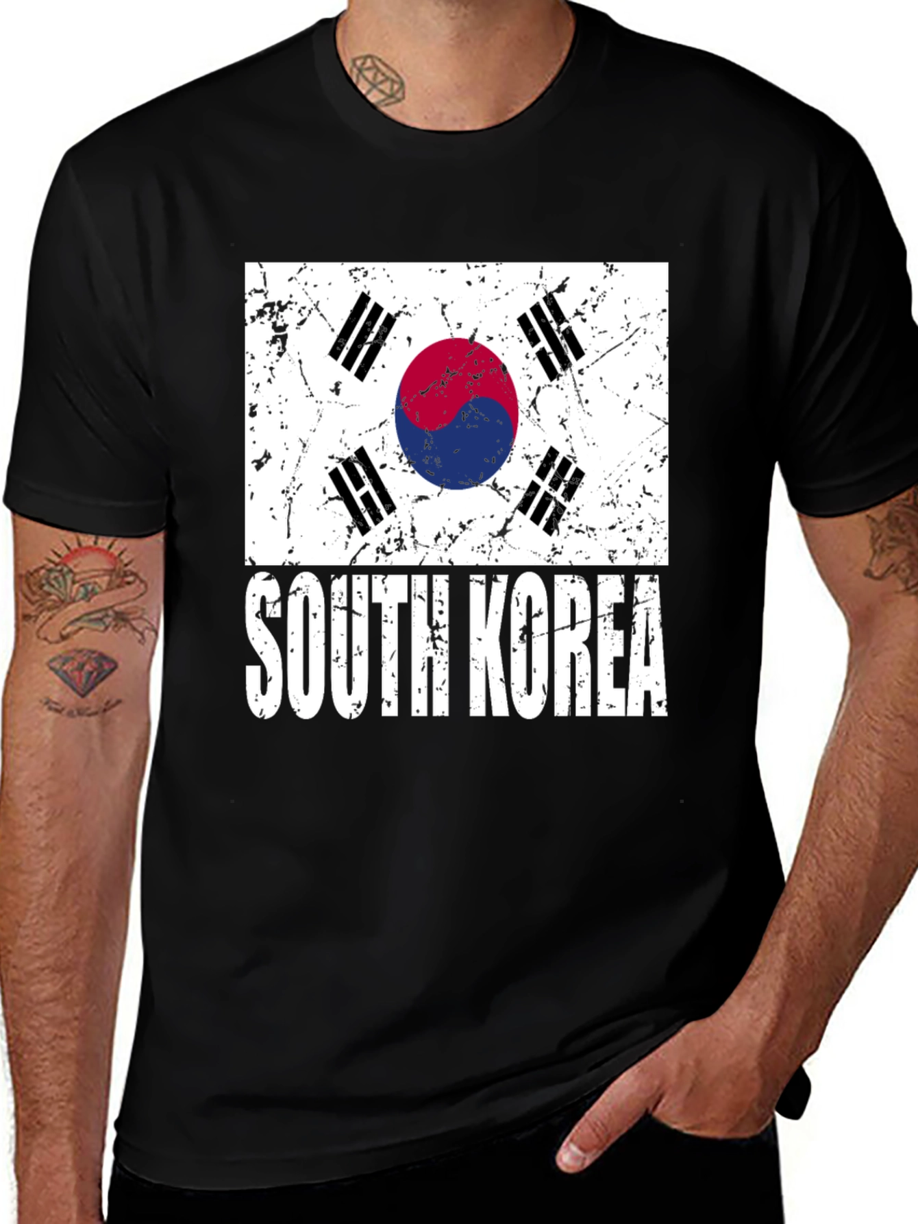 Variant 26 of South Korea Flag Graphic T-Shirt