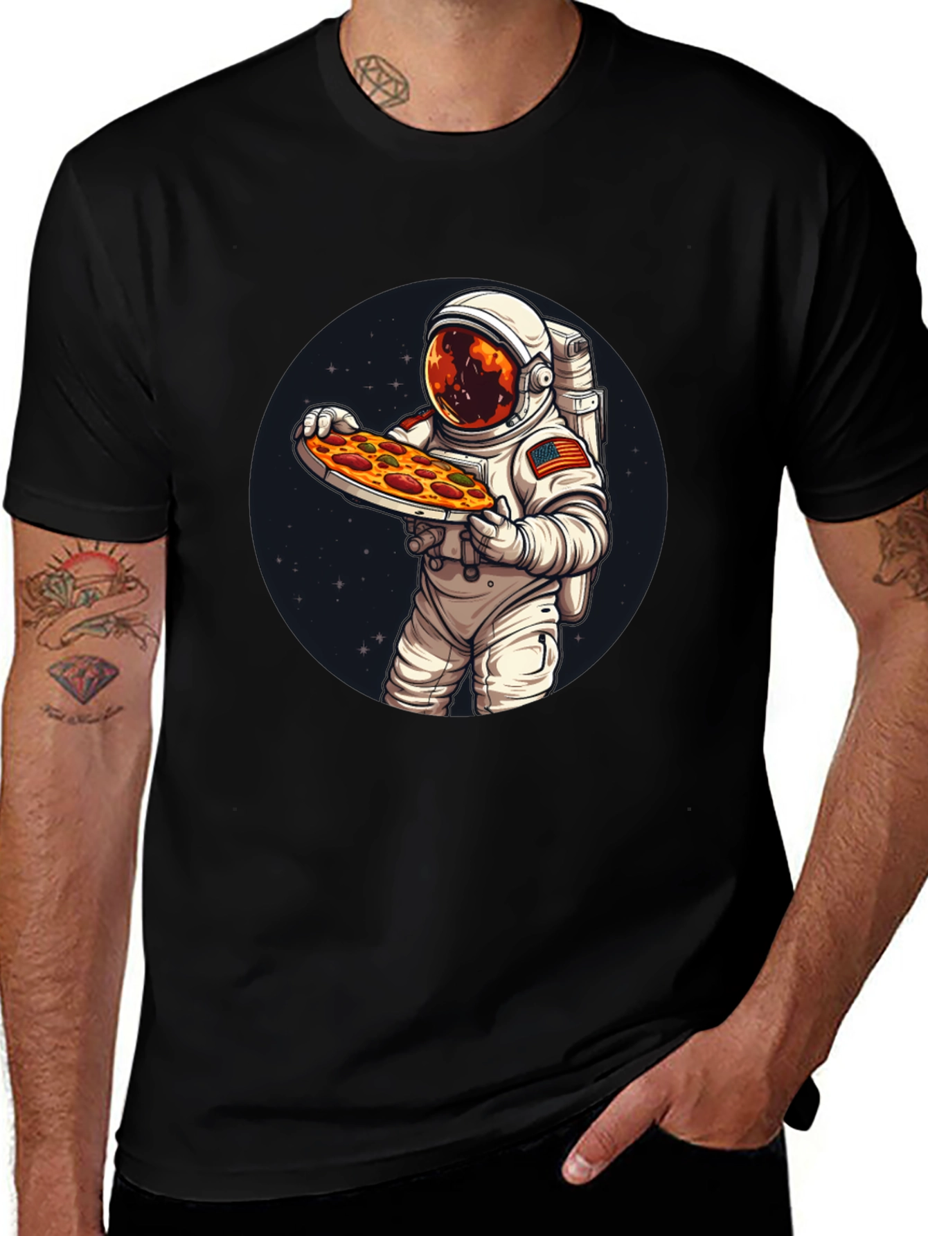 Variant 25 of Astronaut Pizza T-Shirt: Space Foodie Tee