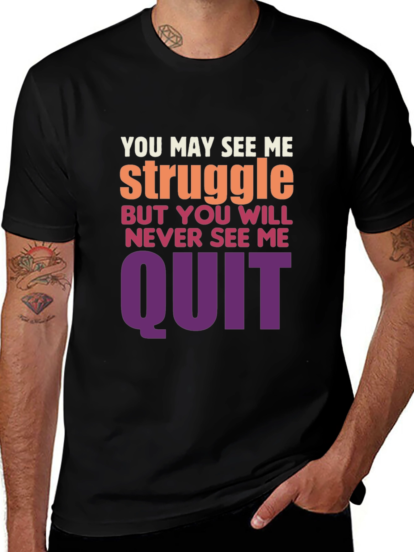 Variant 5 of Motivational Graphic Tee - Never Quit