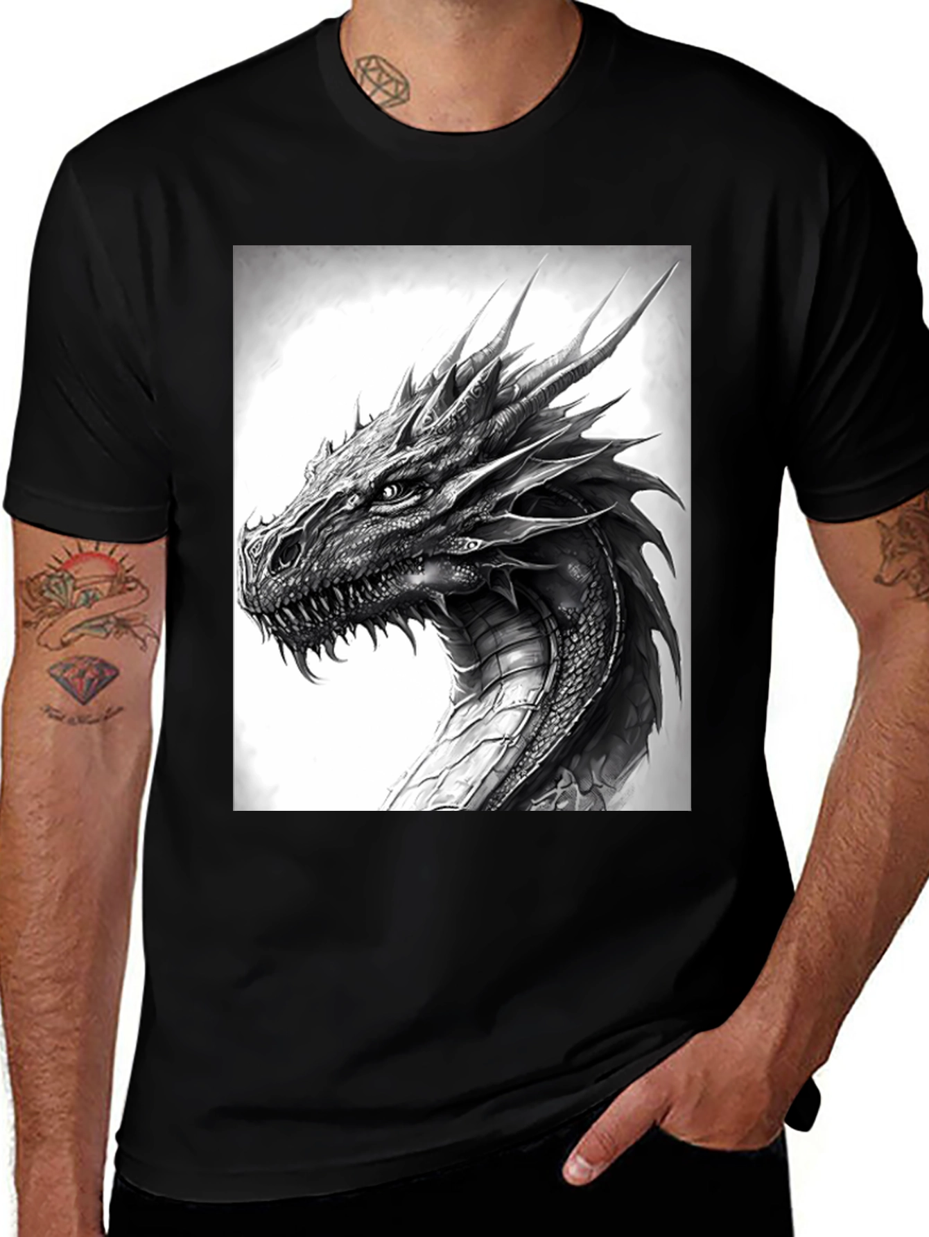 Variant 26 of Dragon Graphic Print Men's T-Shirt