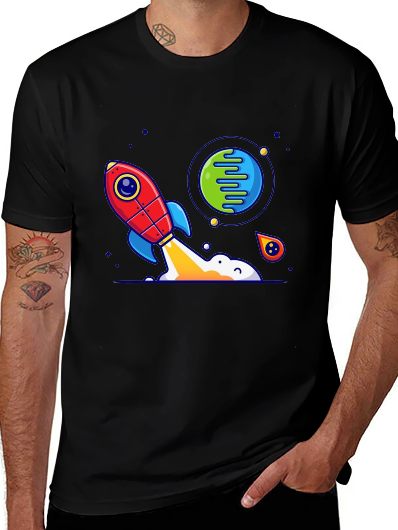 Variant 15 of Rocket Launch Graphic T-Shirt