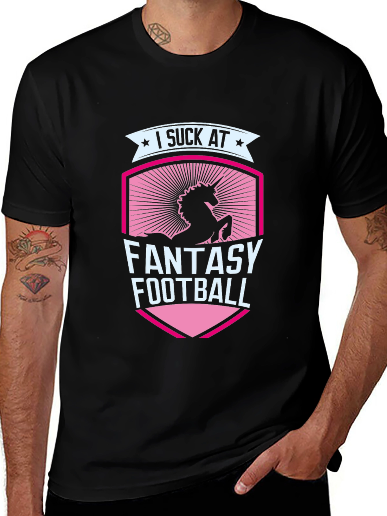 Variant 29 of I Suck At Fantasy Football Unicorn Graphic Tee