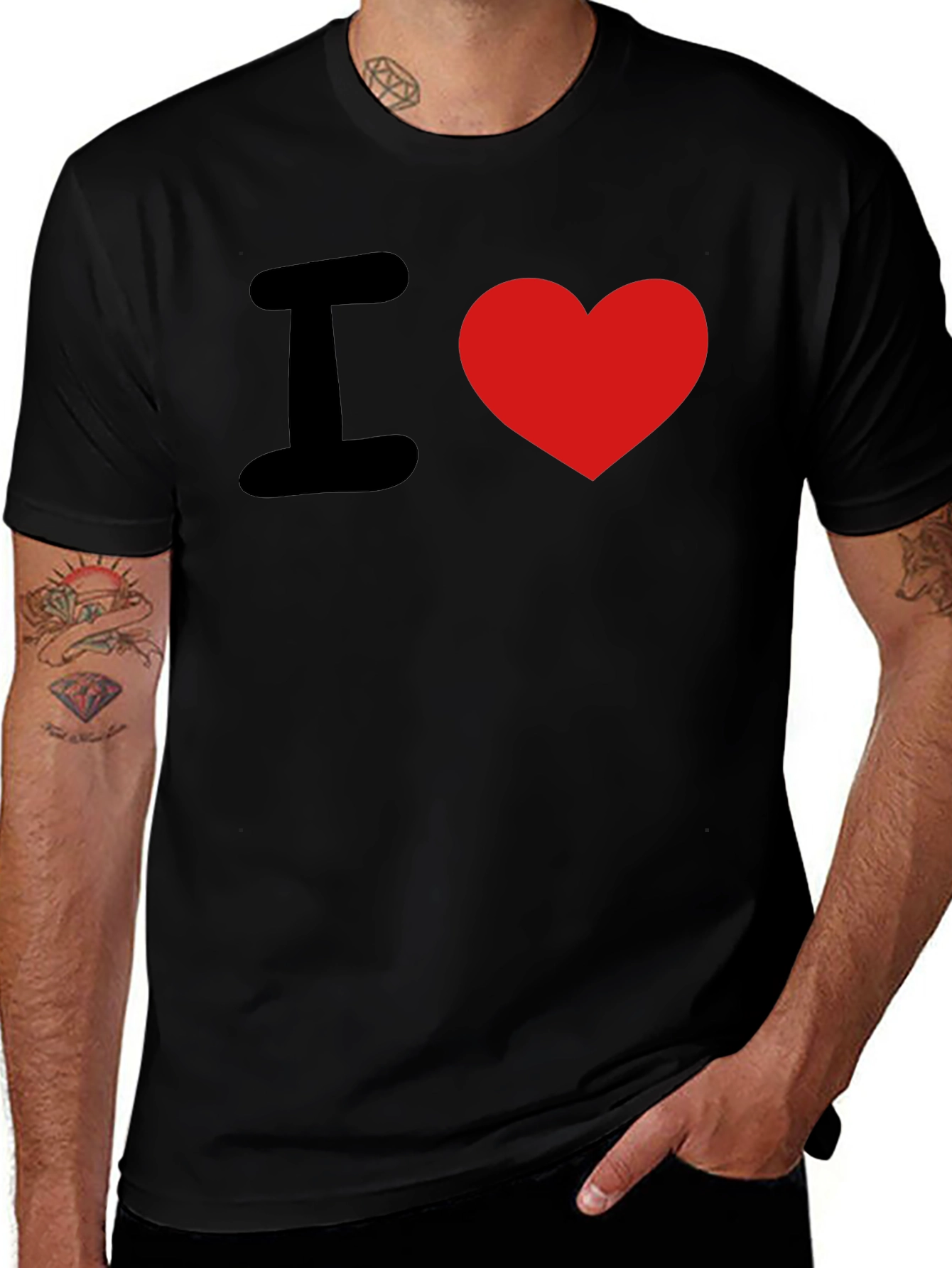 Variant 13 of I Heart [Love] Graphic T-Shirt - Stylish Black Tee