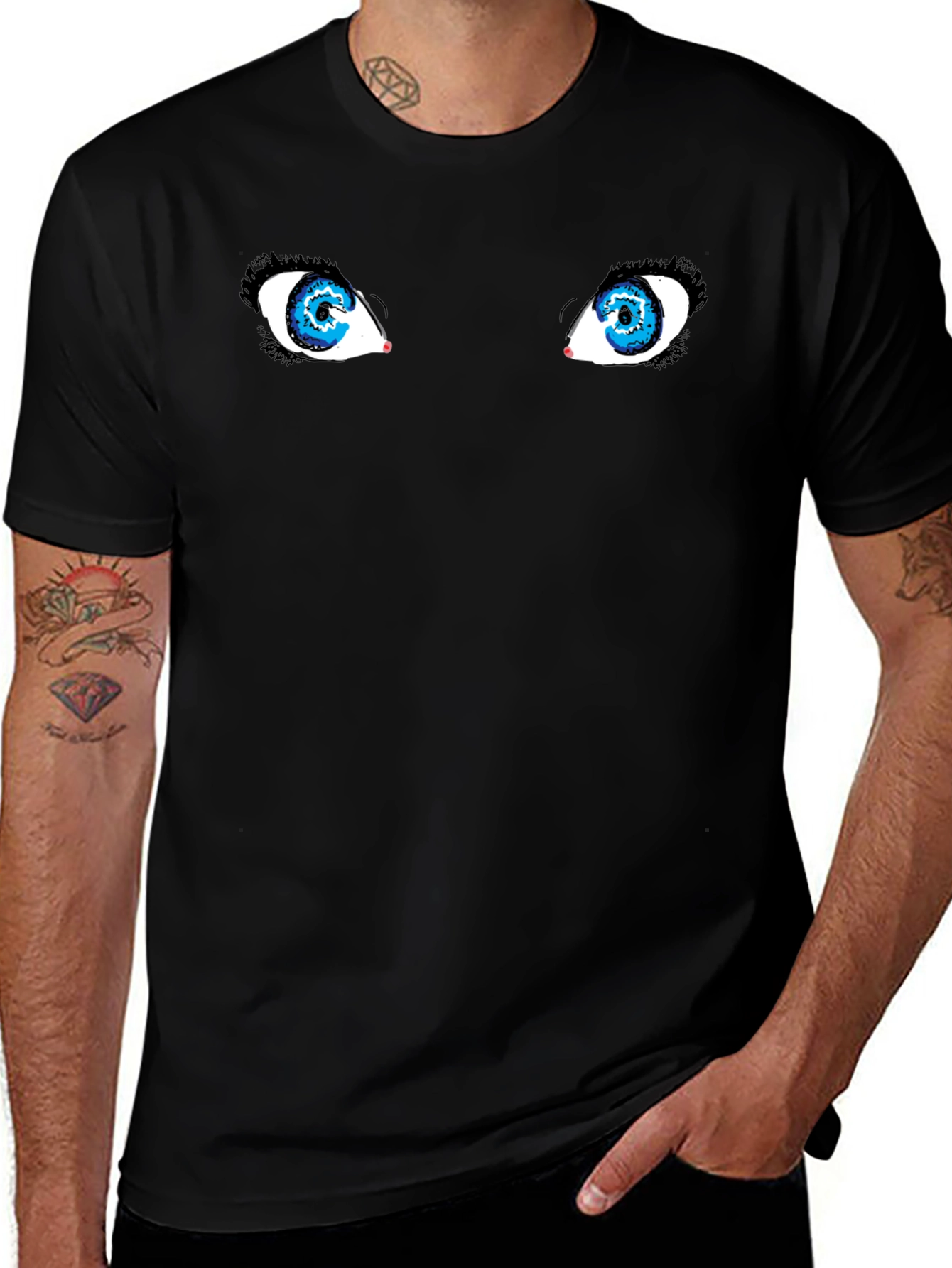 Variant 27 of Eye See You Graphic Tee - Trendy Black T-Shirt