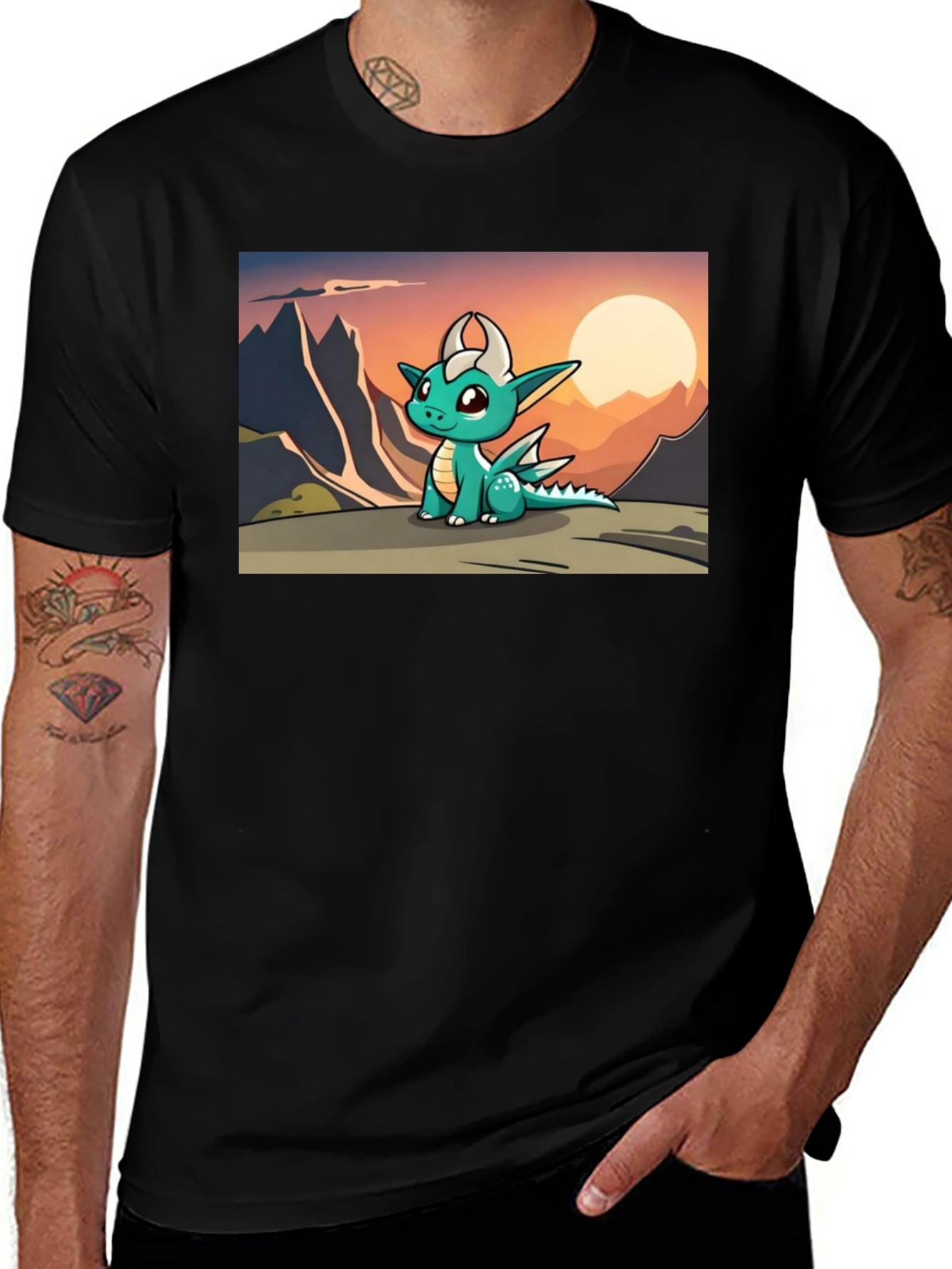 Variant 25 of Cute Dragon Sunset Tee