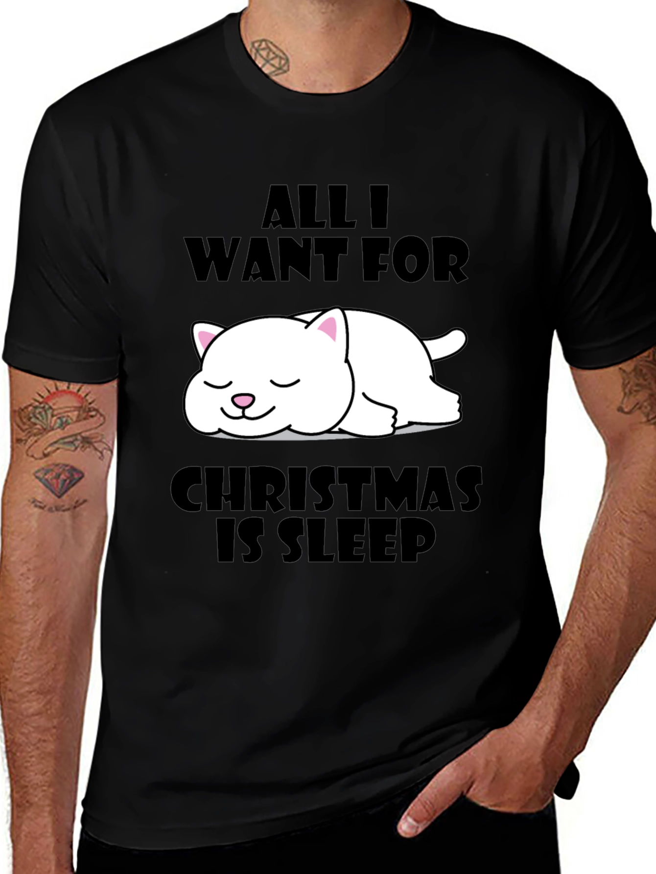 All I Want For Christmas Is Sleep Cat T-Shirt