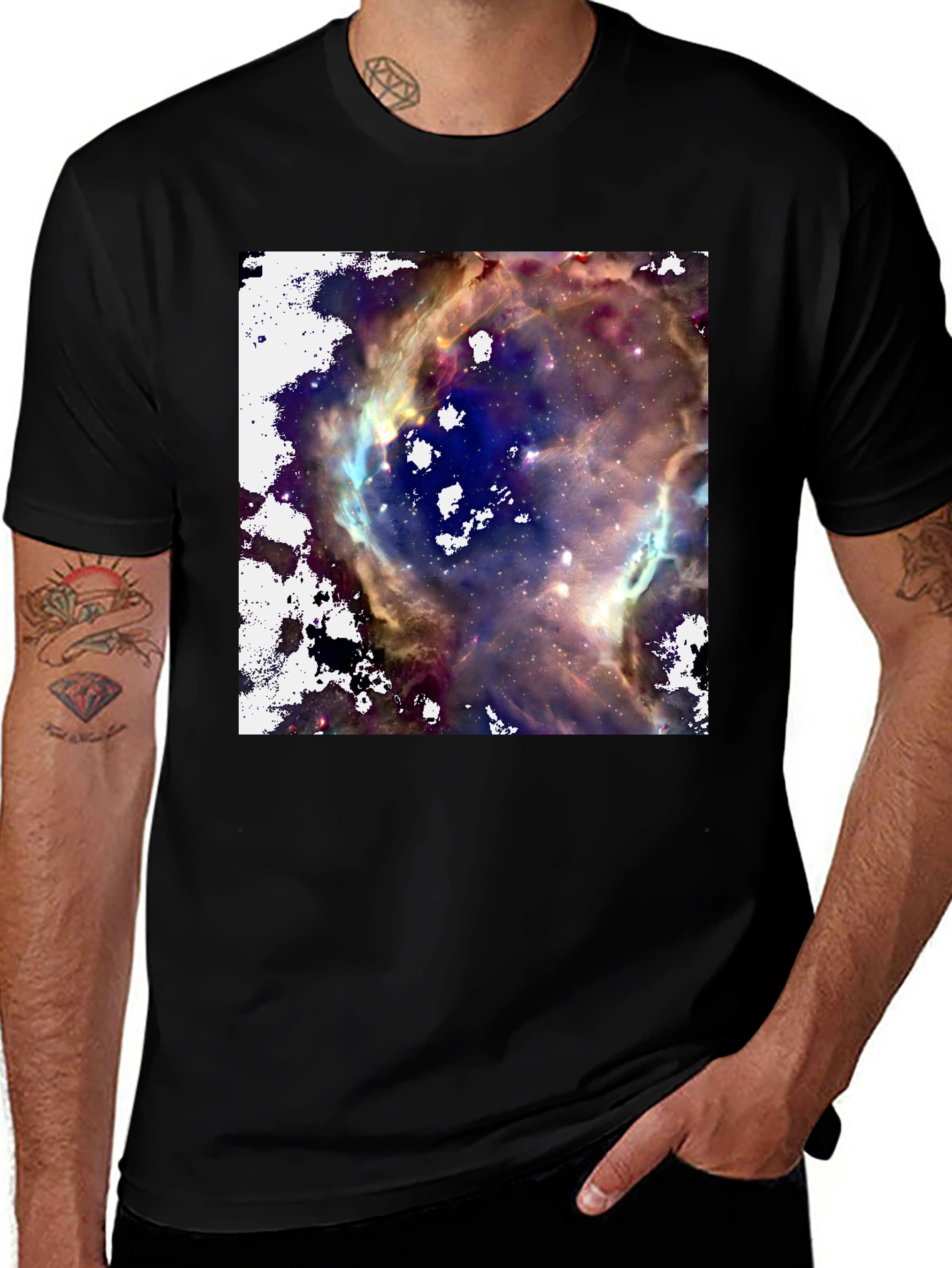 Variant 19 of Nebula Print Black T-Shirt
