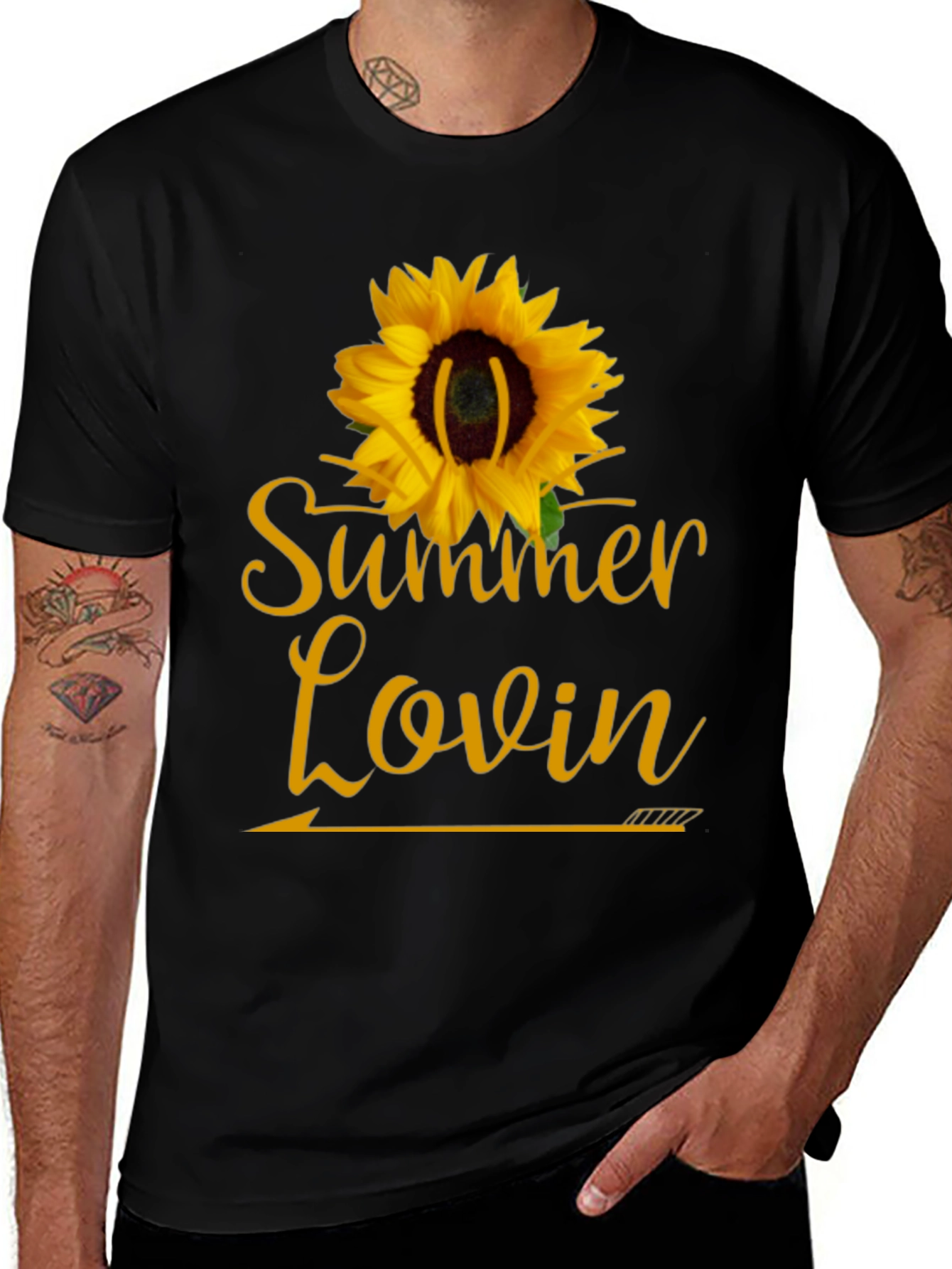 Variant 6 of Summer Lovin' Graphic Black T-Shirt
