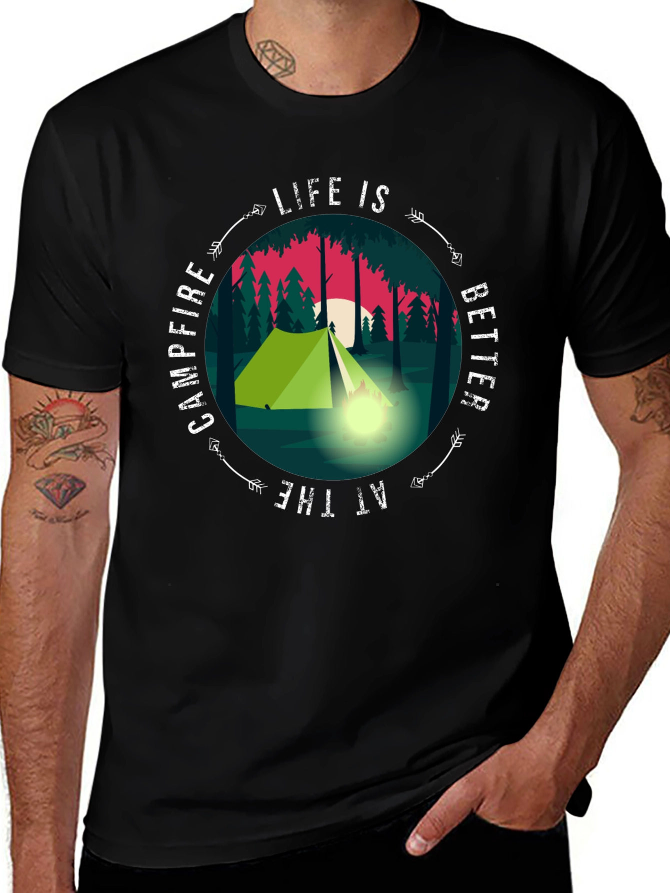 Variant 29 of Campfire Life T-Shirt - Outdoor Adventure Tee