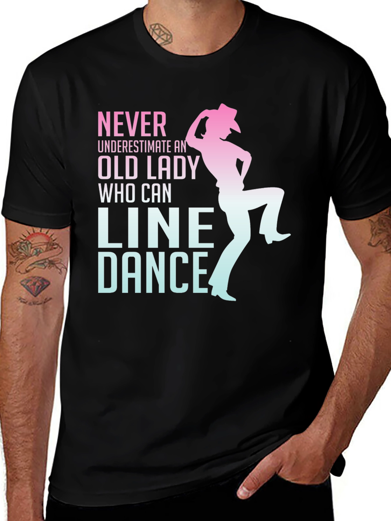Variant 22 of Line Dance Old Lady Graphic Tee