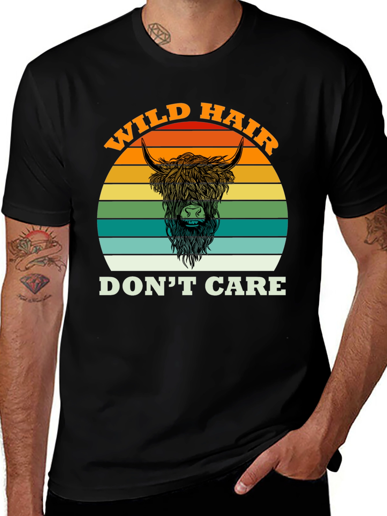 Wild Hair Don't Care Highland Cow T-Shirt