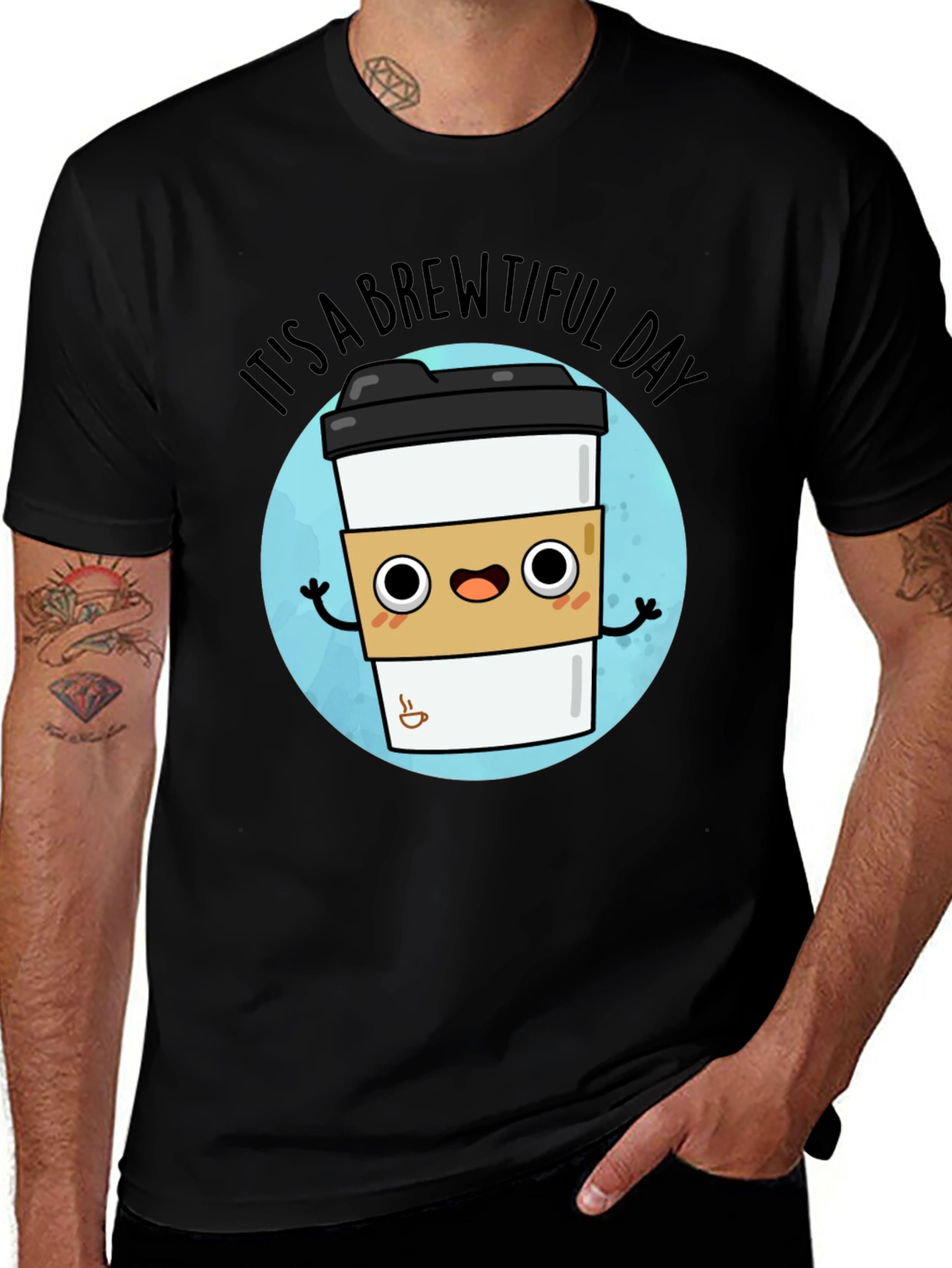 Variant 22 of Brewtiful Day Graphic T-Shirt - Coffee Lover Tee