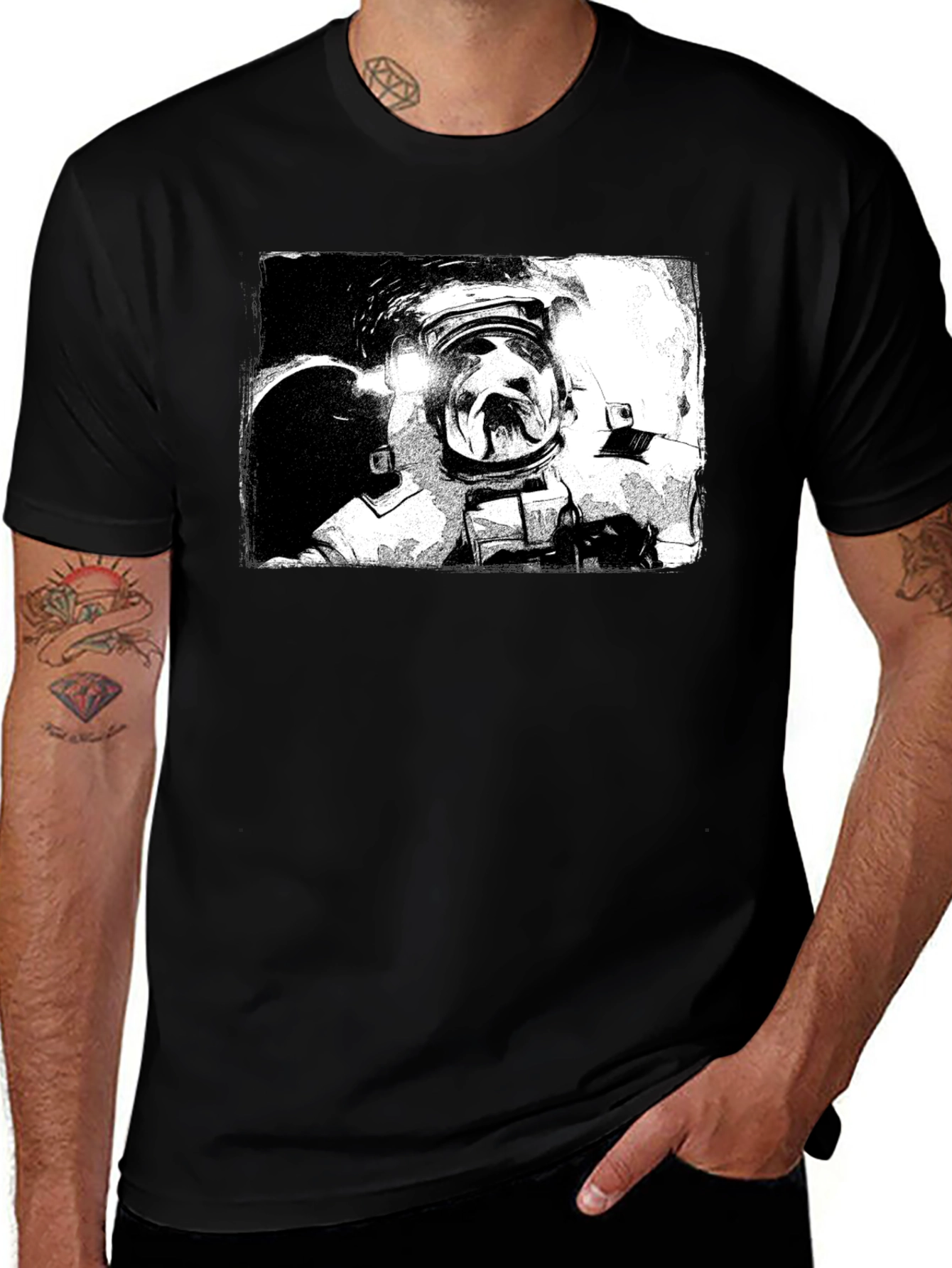 Variant 29 of Astronaut Graphic Black T-Shirt